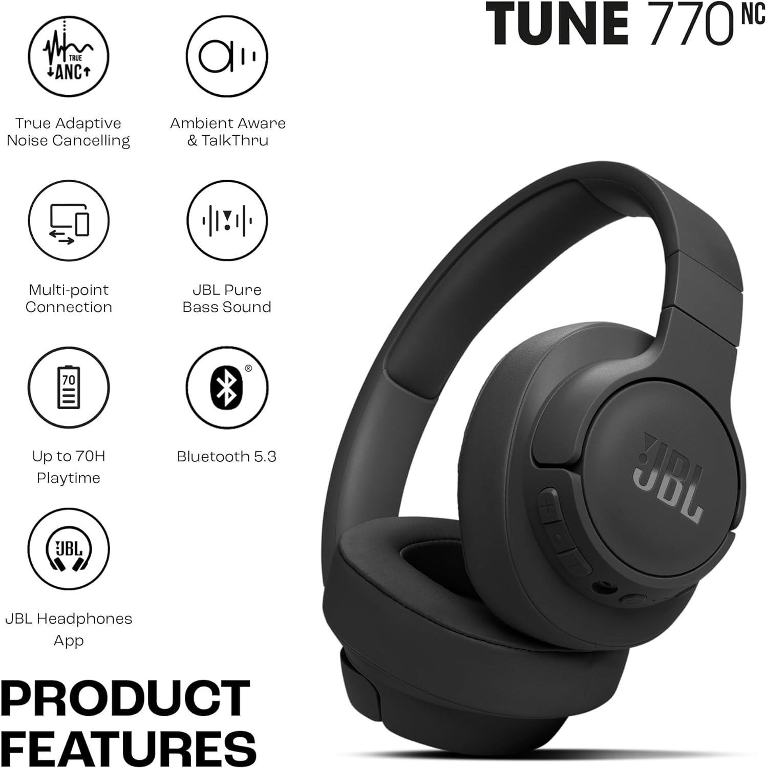 JBL Tune770 BT NC Wireless Kulakl k ANC CT OE Siyah Nethouse