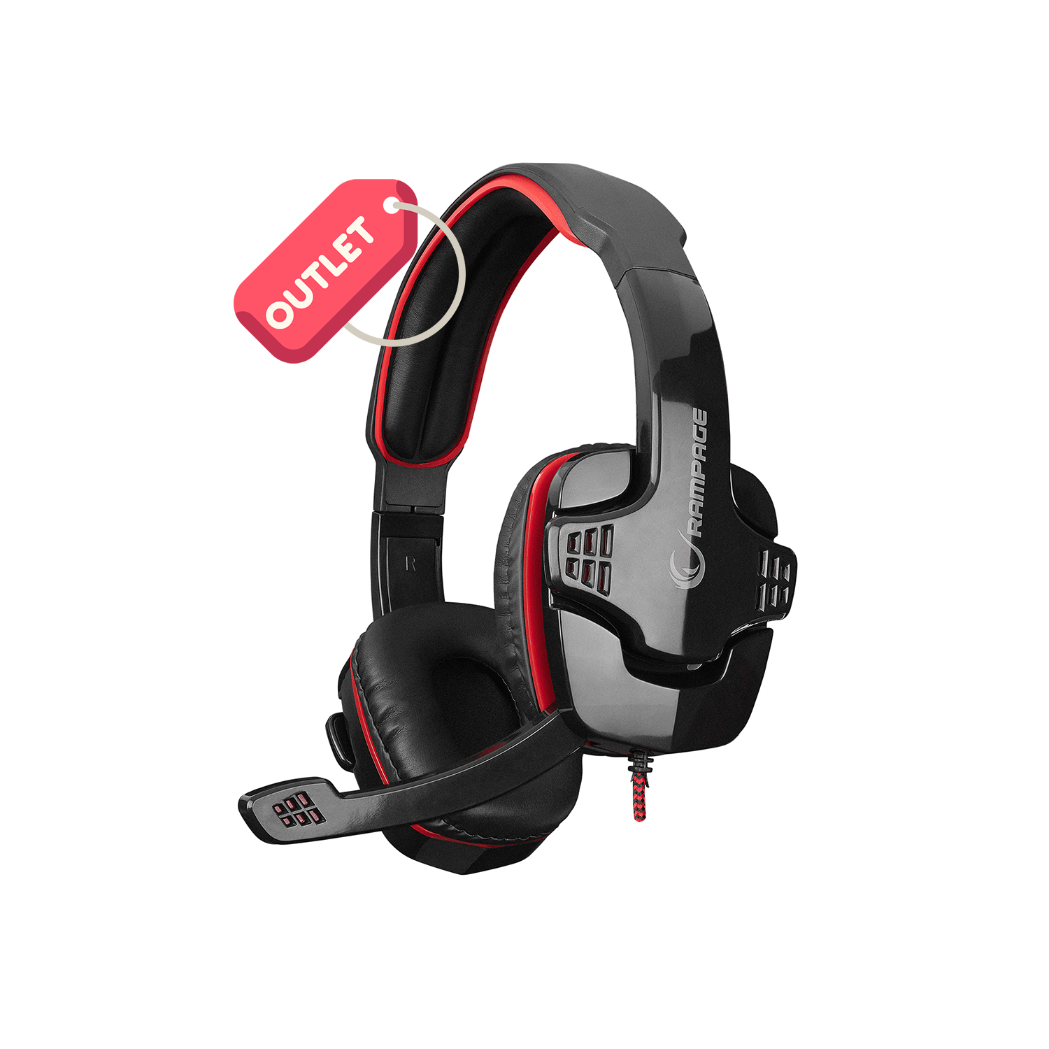 OUTLET Rampage SN-R9 X-SENSE Siyah/kırmızı Oyuncu Mikrofonlu Kulaklık