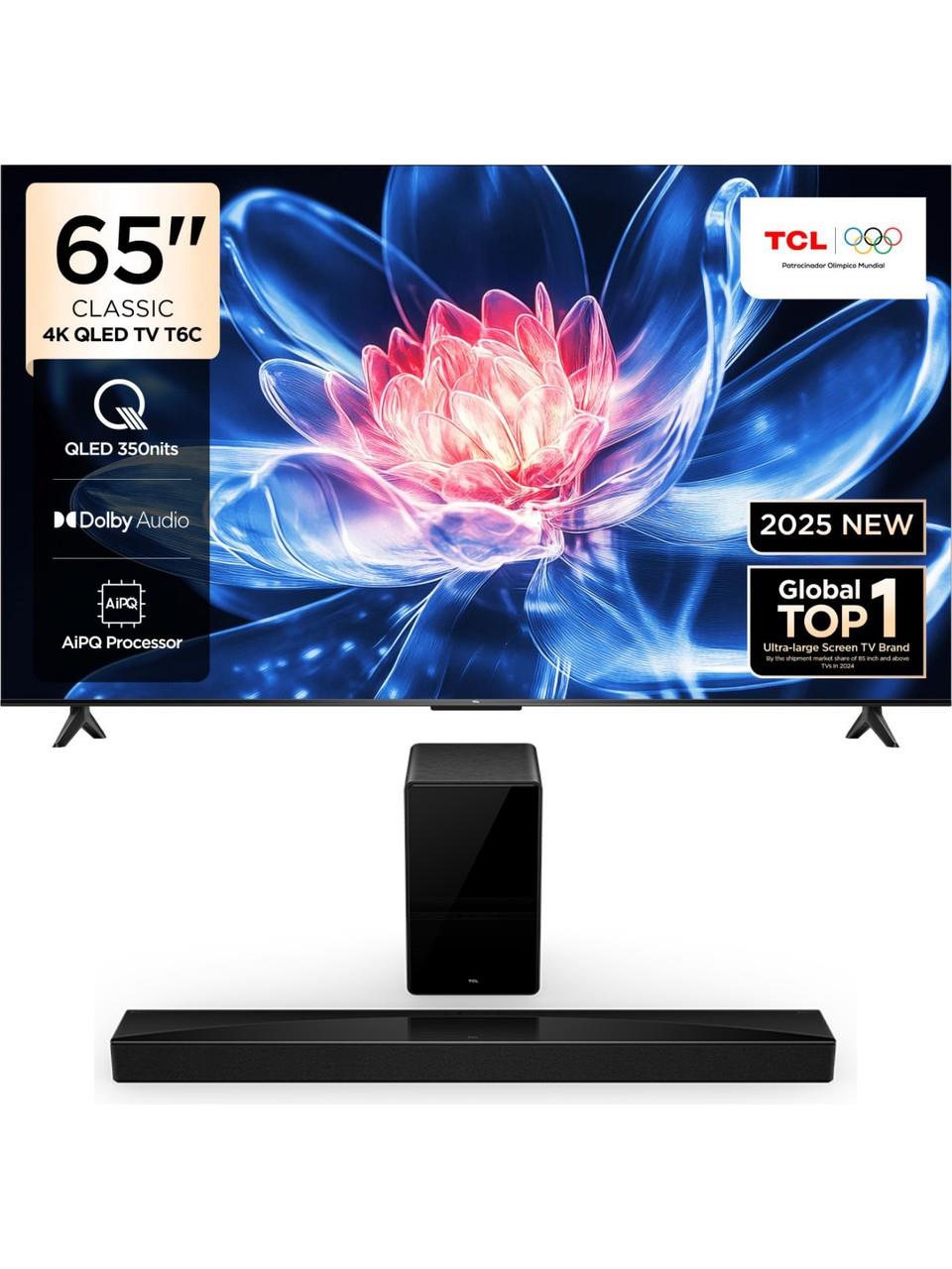 TCL 65T6C 65'' 4K QLED Google Tv + Tcl Q65H Soundbar