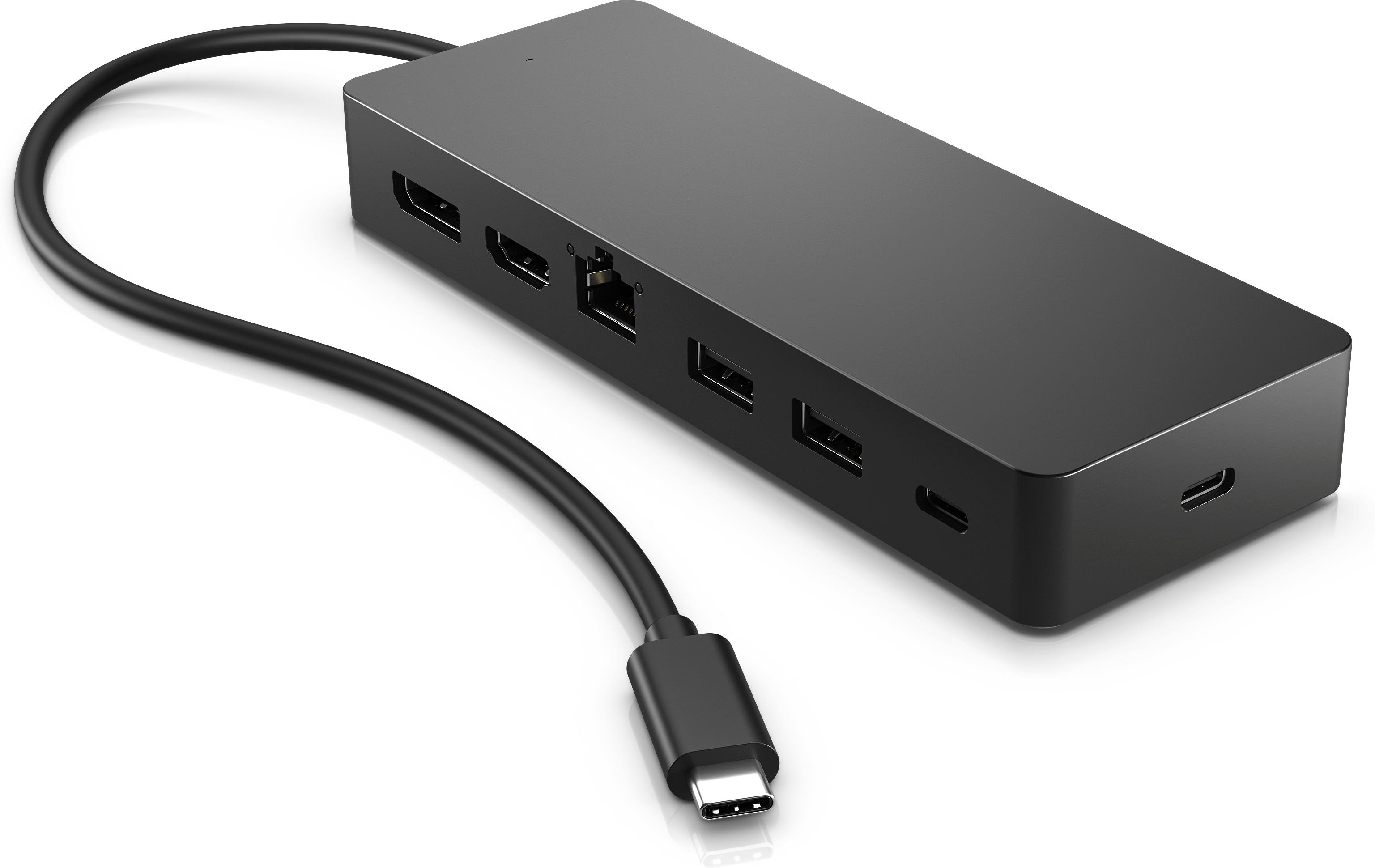 HP Universal USB-C Multiport Hub Yerleştirme USB 3.2 Gen 2 (3.1 Gen 2) Type-C - Siyah