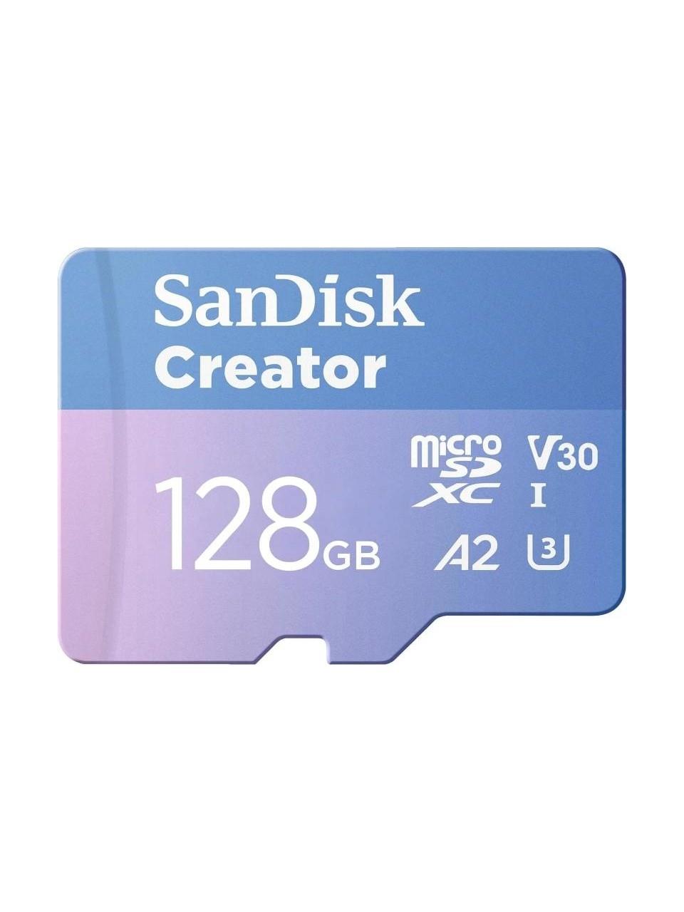 Sandisk Creator 128GB 190/90MB/S Microsdxc Uhs-I A2 V30 Adaptörlü Hafıza Kartı SDSQXAA-128G-IN6MS
