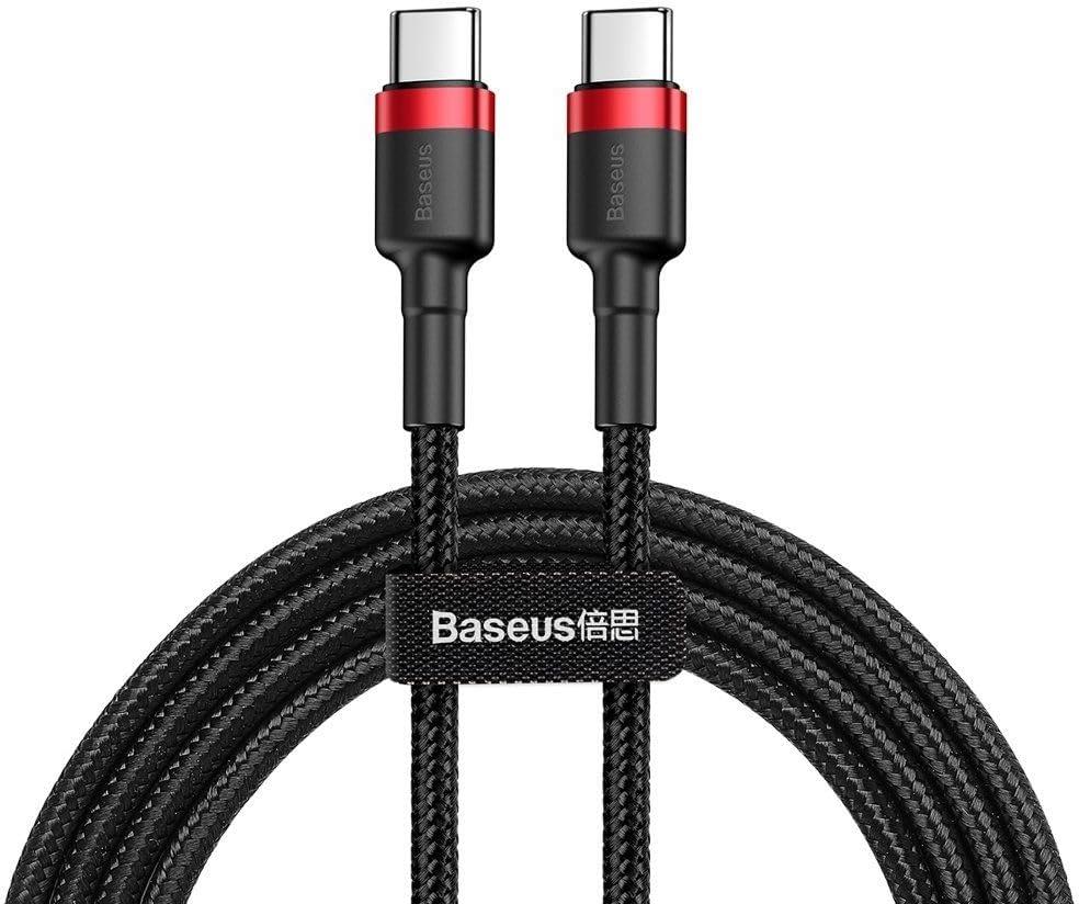 Baseus Cafule Type-C PD2.0 20V 60W 3A 1m. Kablo-Gri+Siyah