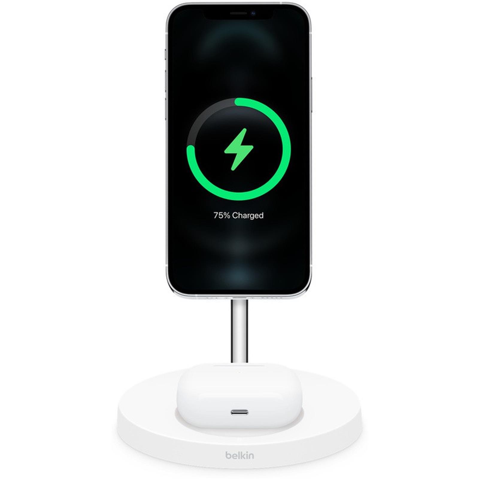 Belkin 2 In 1 Magsafe Özellikli Kablosuz Şarj Cihazı 15w - Beyaz Wız010vfwh