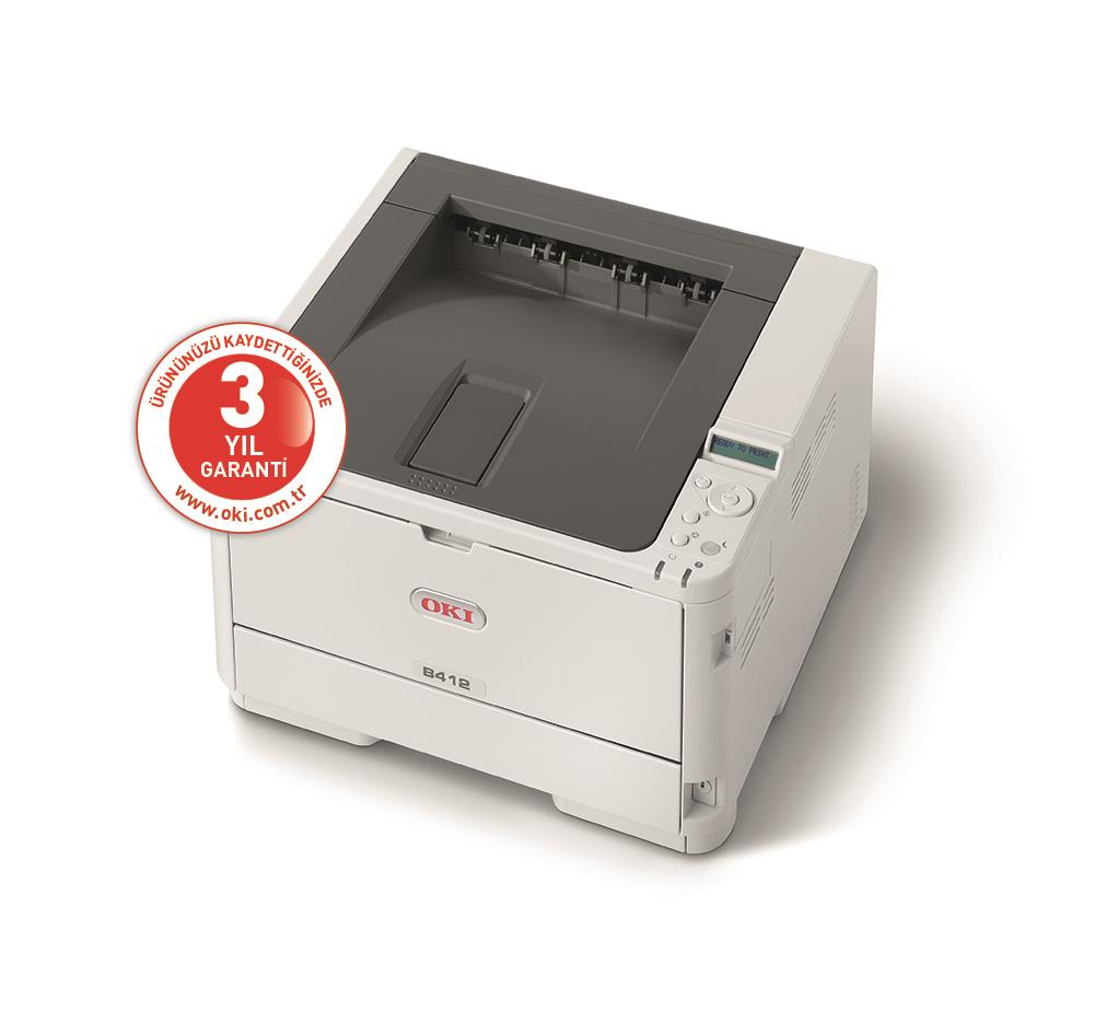 OKI 45762002 B412DN EURO A4 TEK FONKSİYONLU SİYAH LAZER YAZICI 33ppm