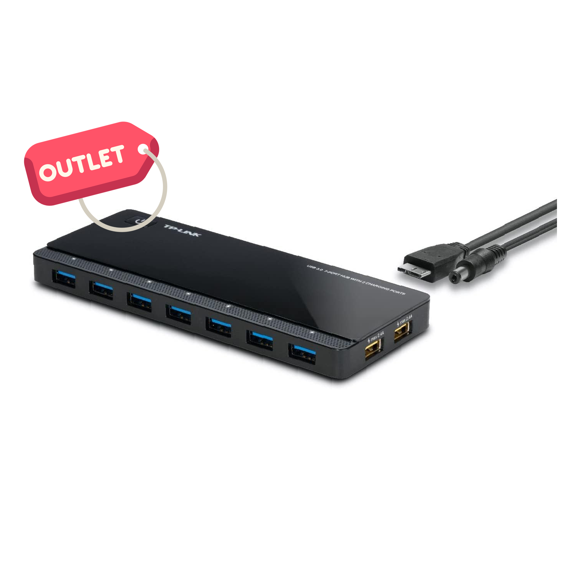 OUTLET TP-Link UH720, 7-Port USB 3.0 ve 2 Adet Şarj Portu USB 3.0 Çoklayıcı