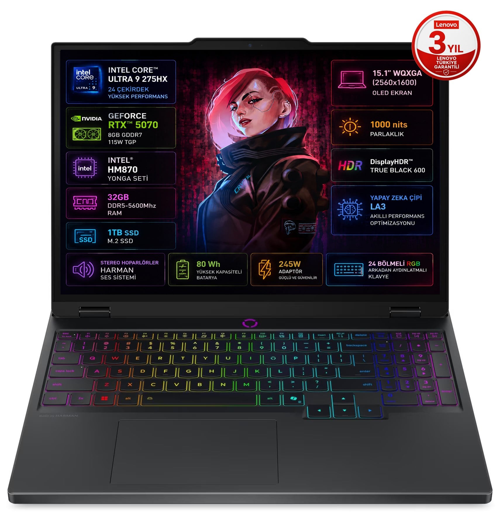 Lenovo Legion 5 15IAX10 Intel Core Ultra 9 275HX 32GB 1TB SSD RTX 5070 8GB (115W) 15.1