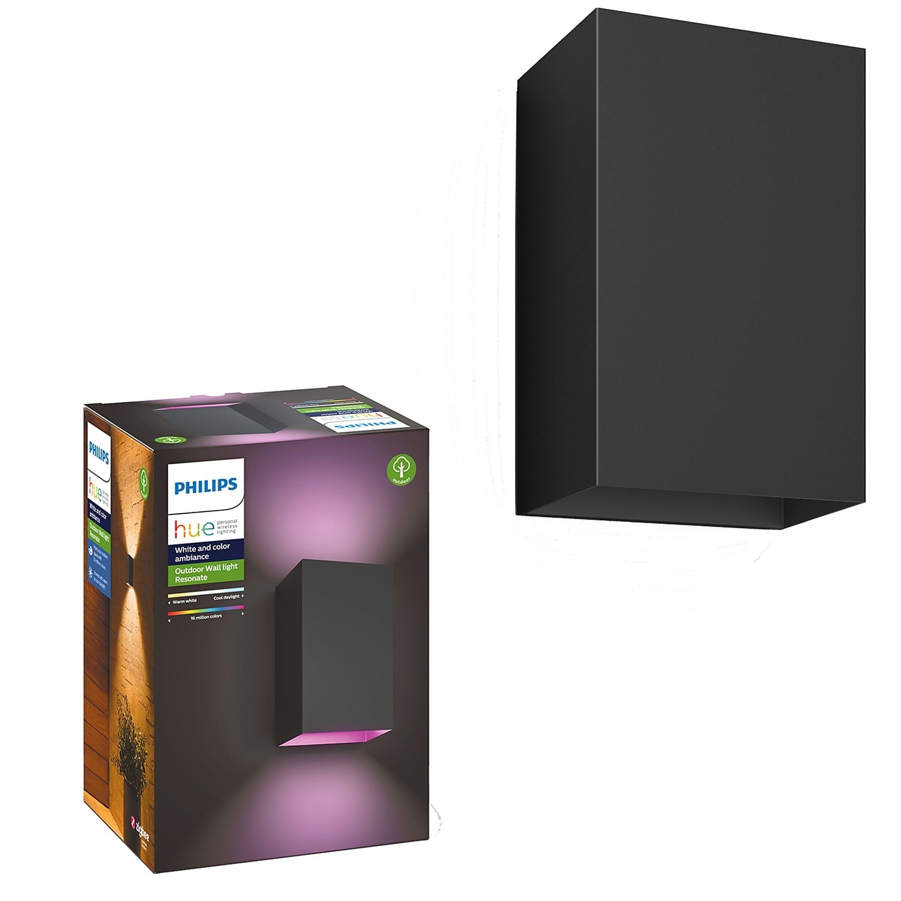 Philips Hue Resonate Dış Mekan Duvar Lambası 2x8W - Siyah