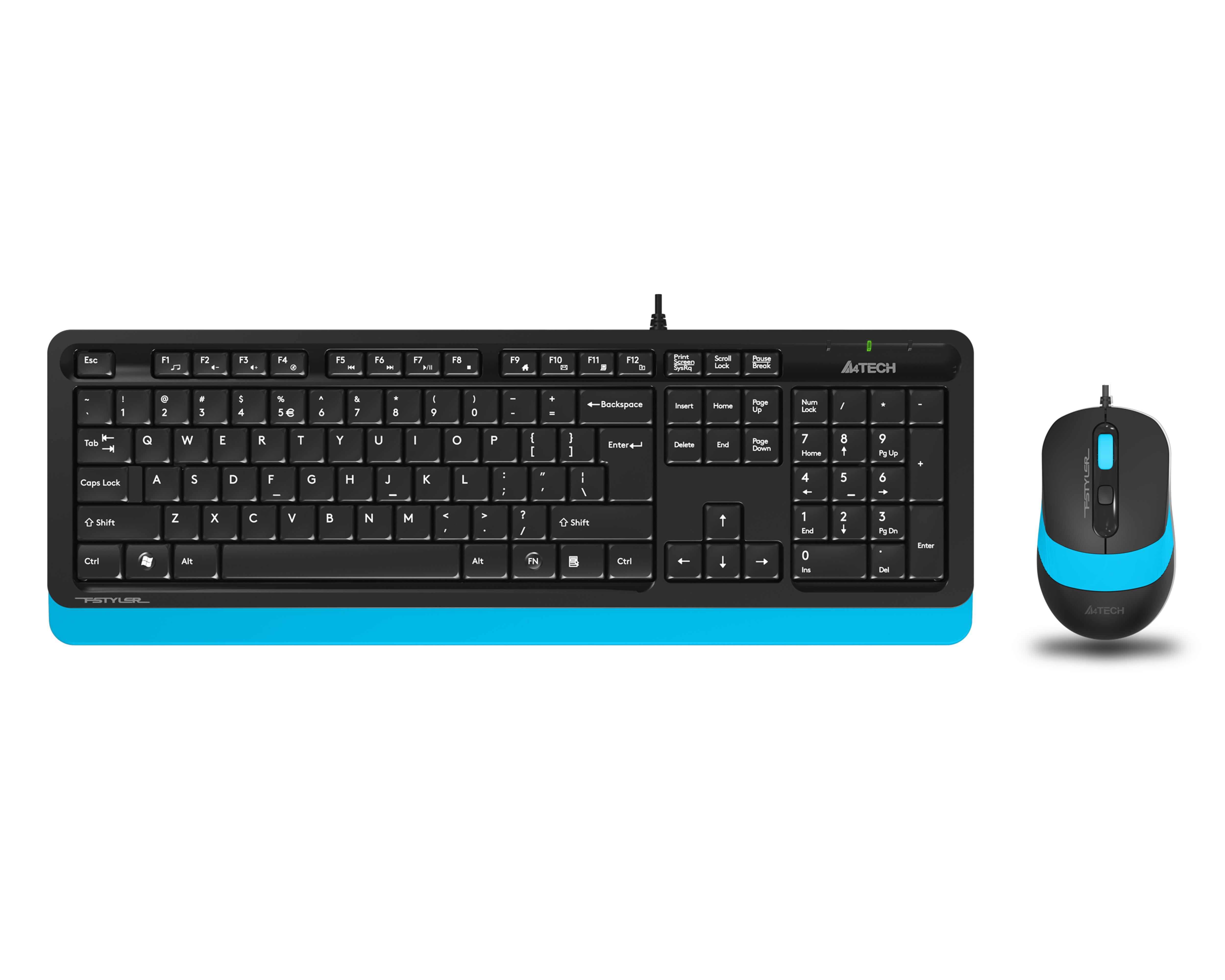 A4-Tech F1010 Kablolu Q Klavye Mouse Set - Mavi