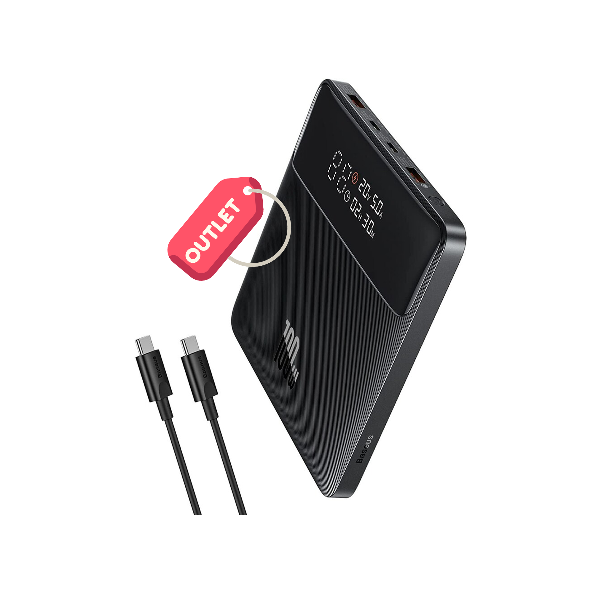 OUTLET Baseus Blade High Power Dijital Ekranlı 100W 20.000 mAh Powerbank