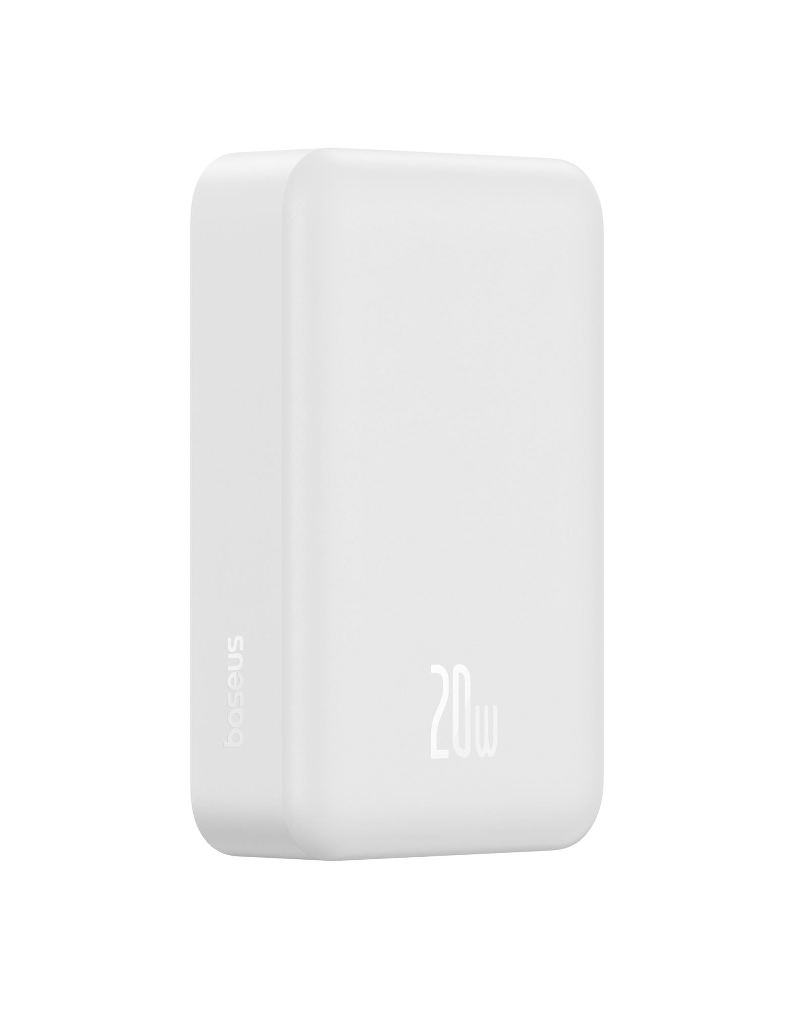 Baseus EnerFill FM41 Mini Manyetik Powerbank 20.000 mAh 20W - Beyaz (C'den C'ye 20V/3A 30cm beyaz kablolu)