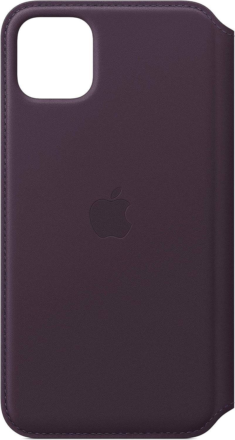 Apple iPhone 11 Pro Max Deri Folio Kılıf Aubergine
