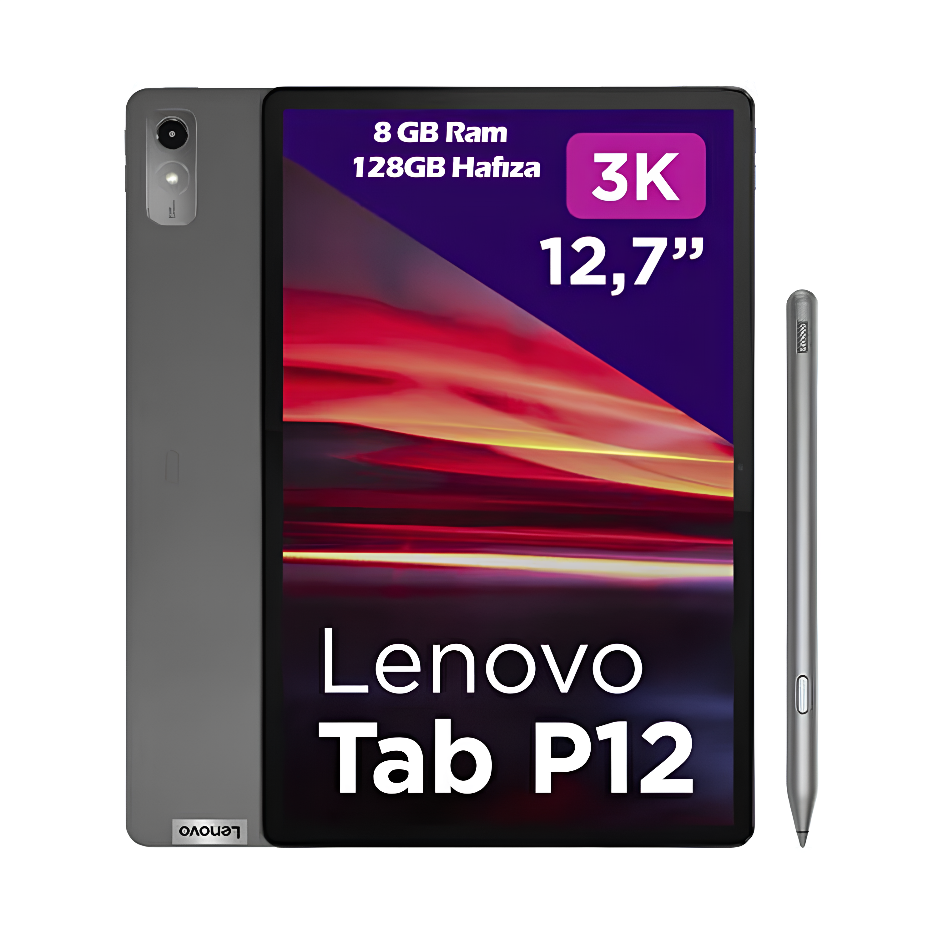 Lenovo Tab P12 TB370FU 8GB + 128GB 3K 12.7'' Wifi Tablet ZACL0030TR + Lenovo Tab Pen Plus Hediyeli