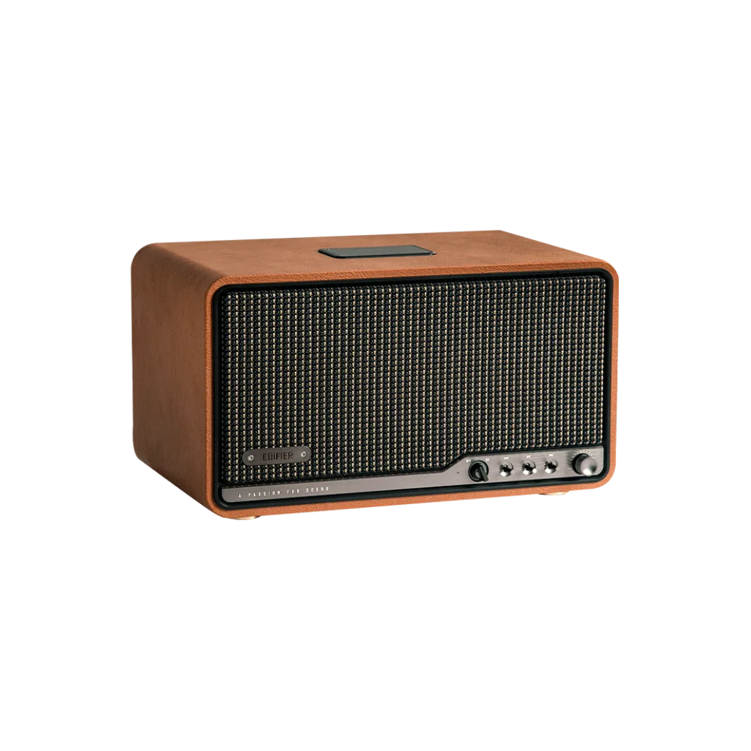 Edifier S300 80W RMS Bluetooth 5.4 Wi-Fi AirPlay Destekli Kablosuz Masaüstü Hoparlör – Hi-Res Audio, LDAC, USB-C/AUX - Kahverengi