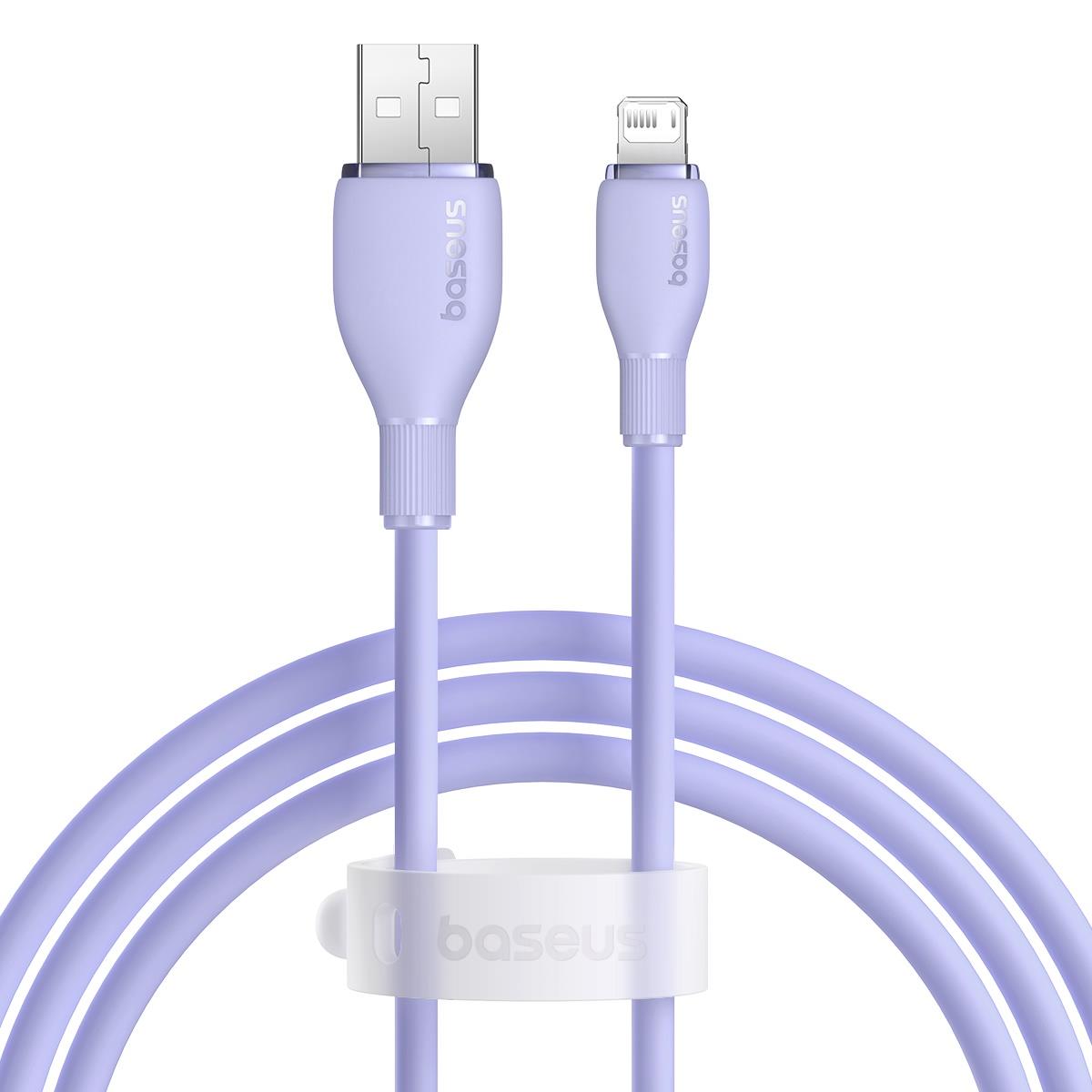 Baseus Pudding USB-A 2.4A Lightning Şarj Kablosu 1.2m, Mor