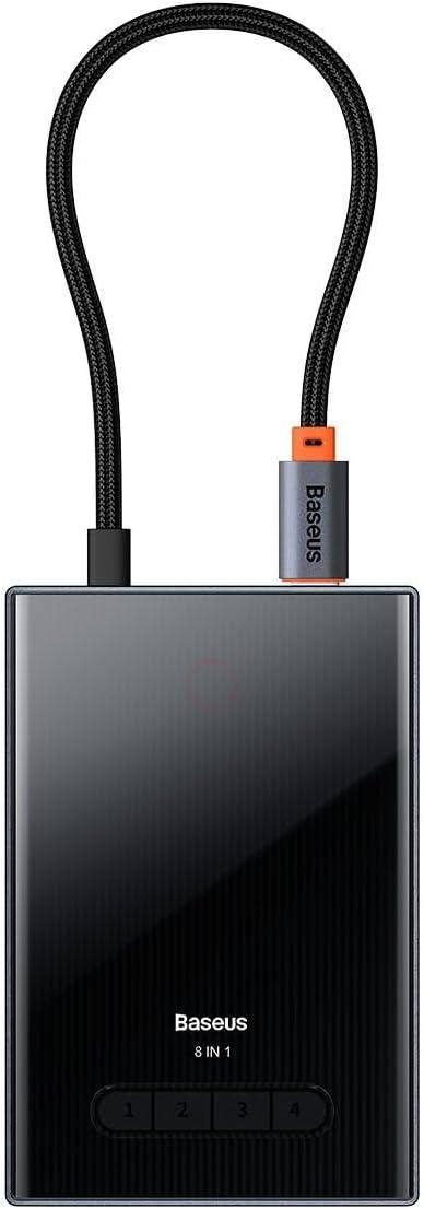 Baseus Pioneer Joy 8 in 1 Multifonksiyonal Type-C Hub Dock Station -Gri