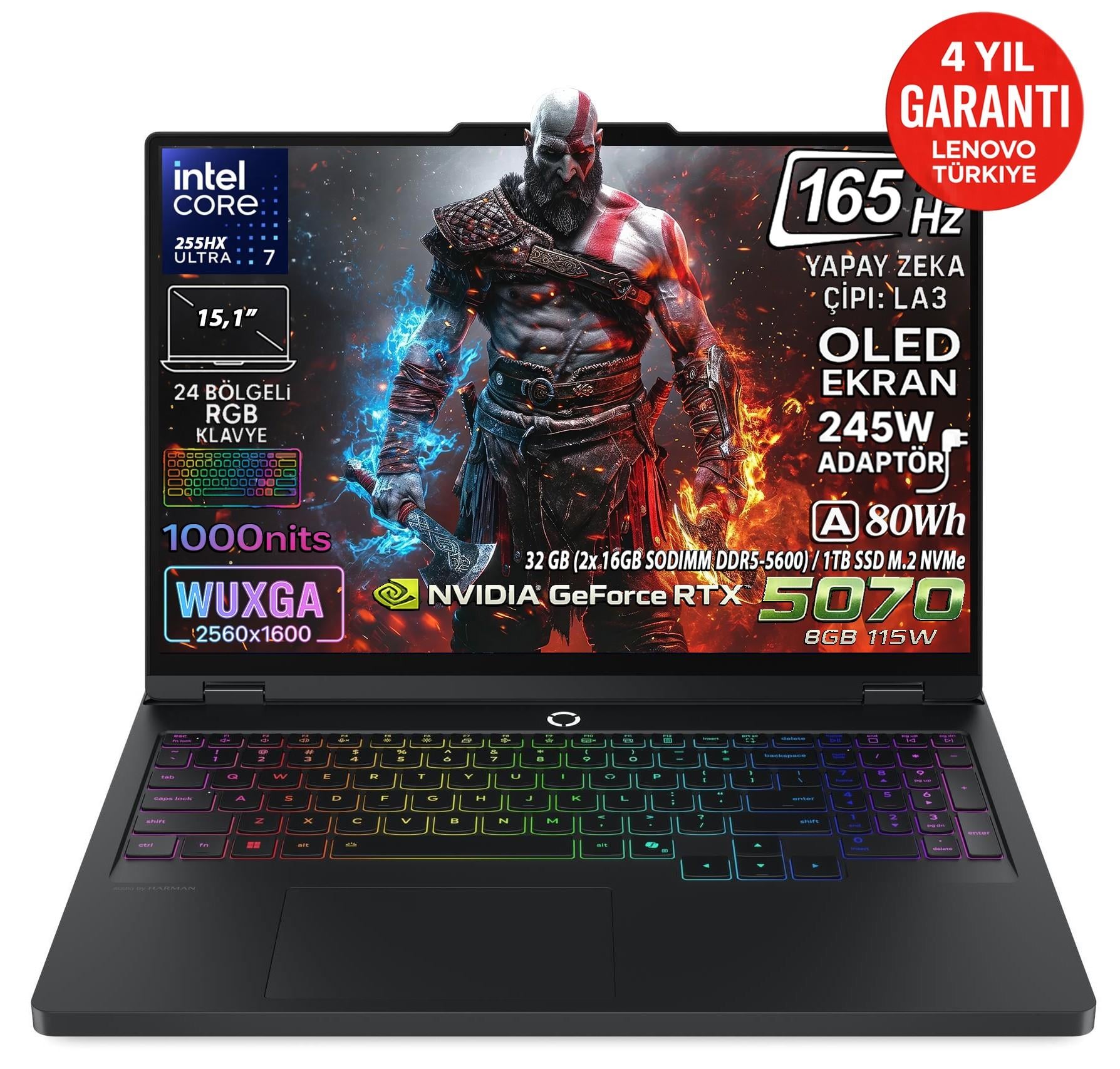 Lenovo Legion 5 15IAX10 Intel Core Ultra 7 255HX 32GB 1TB SSD RTX 5070 8GB 15.1