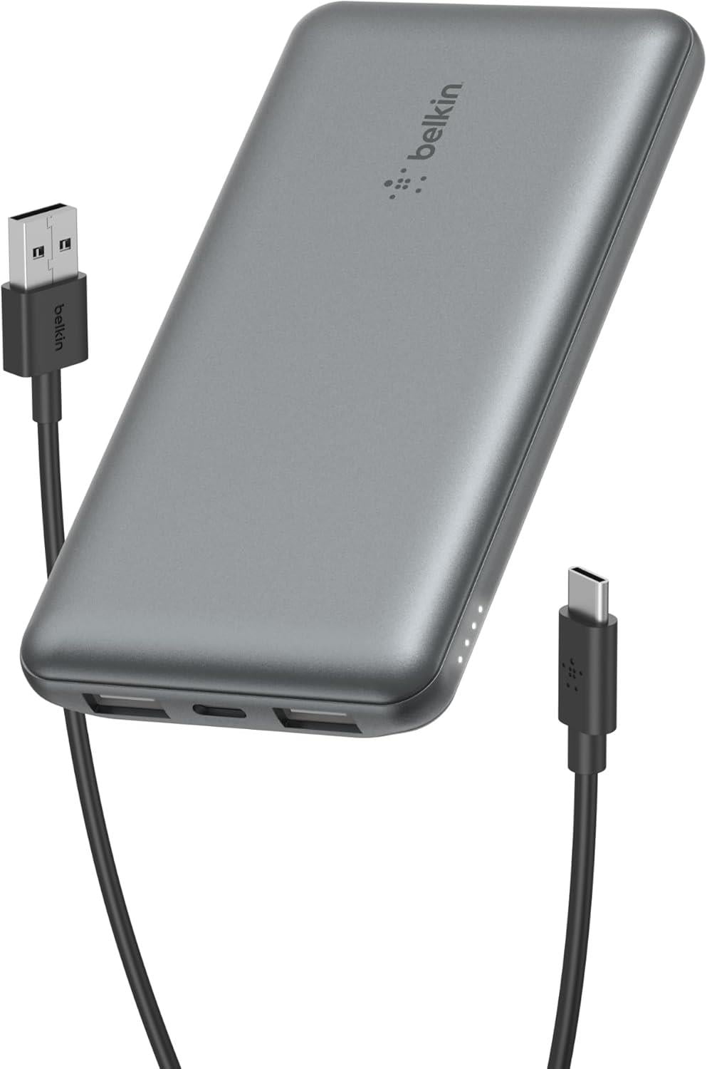 Belkin 10000mAh 15W USB-A USB-C Hızlı Şarj Powerbank, Uzay Grisi