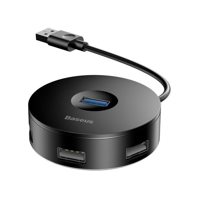 Baseus Round Box Hub Adaptör Siyah (Usb3.0 To Usb3.0*1+Usb2.0*3）Black Cahub-F01