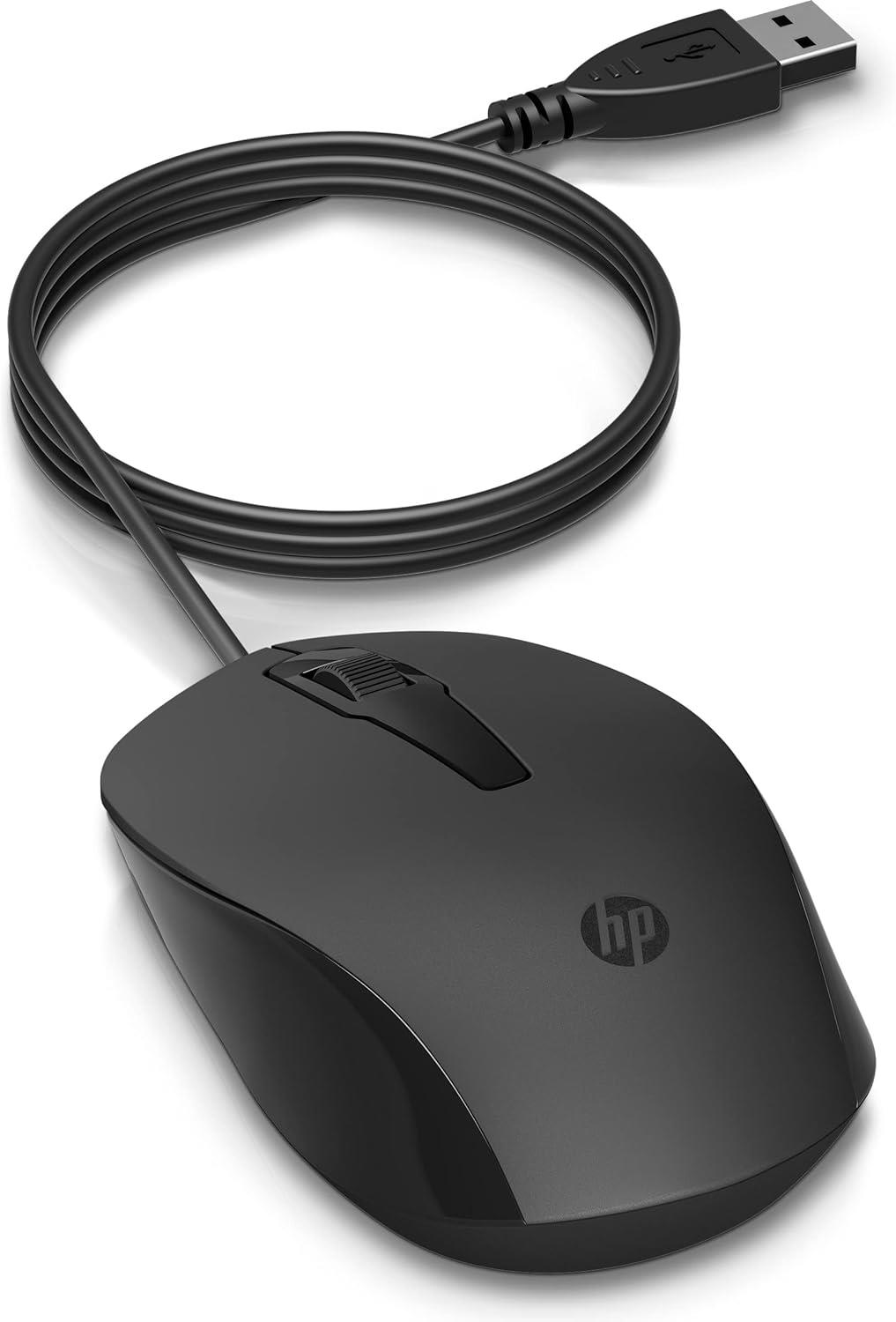 HP 150 Kablolu USB Mouse 1600DPI, Siyah 240J6AA