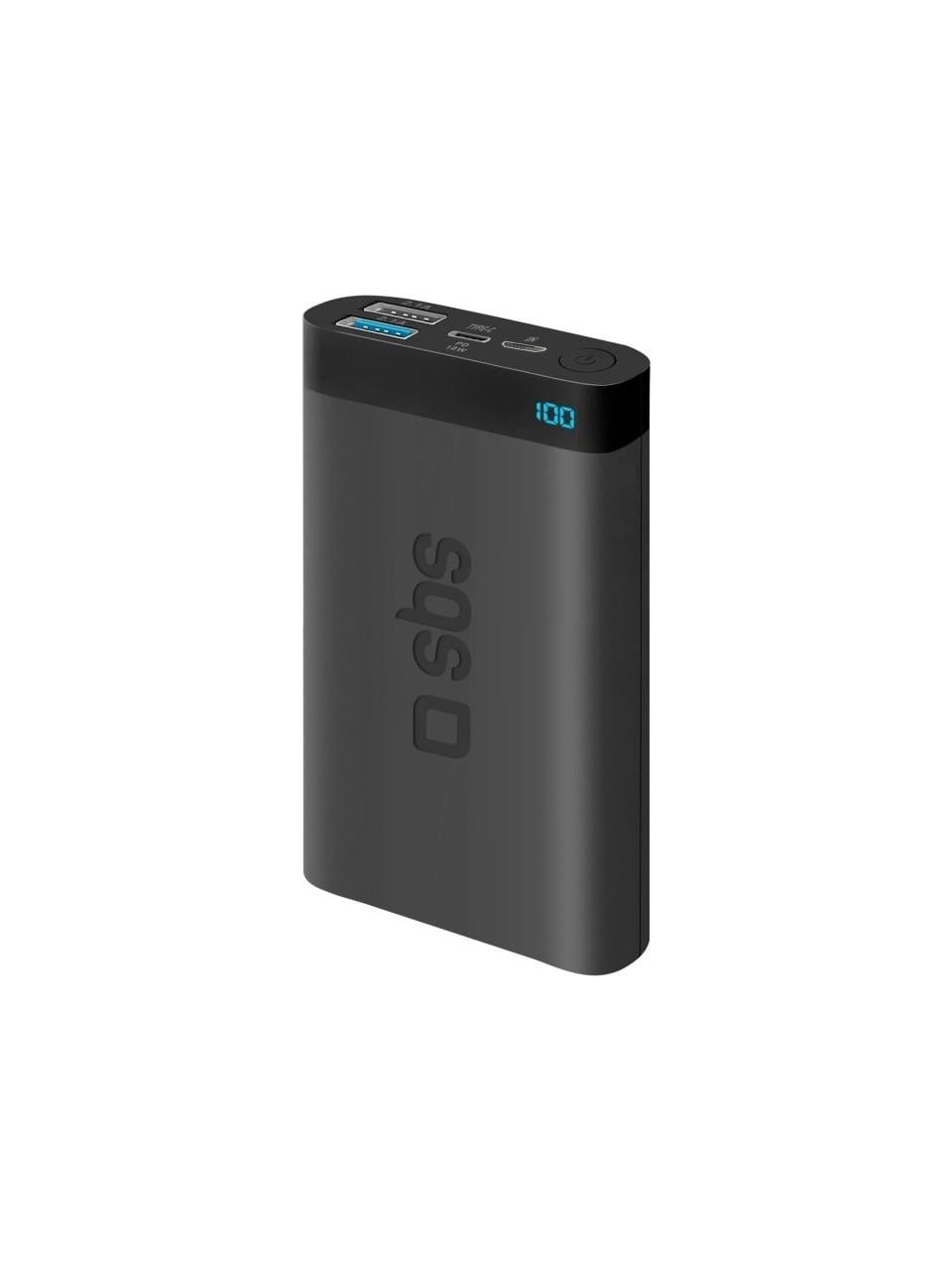 SBS SBS-62227 10.000MAH LED GÖSTERGELİ 2.1A 2XUSB POWERBANK - SİYAH