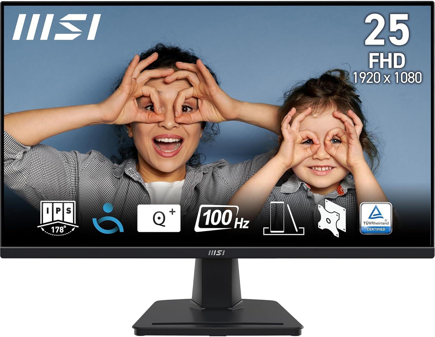 MSI 24.5 PRO MP252 1920x1080 (FHD) 16:9 FLAT IPS 100HZ 1MS ADAPTIVE-SYNC MONITOR