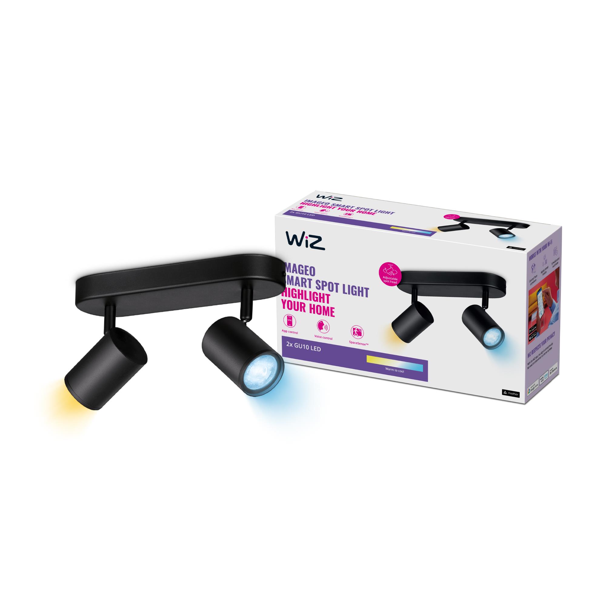 WiZ IMAGEO Spot Akıllı Tavan Lambası Ayarlanabilir Beyaz 2x5W 