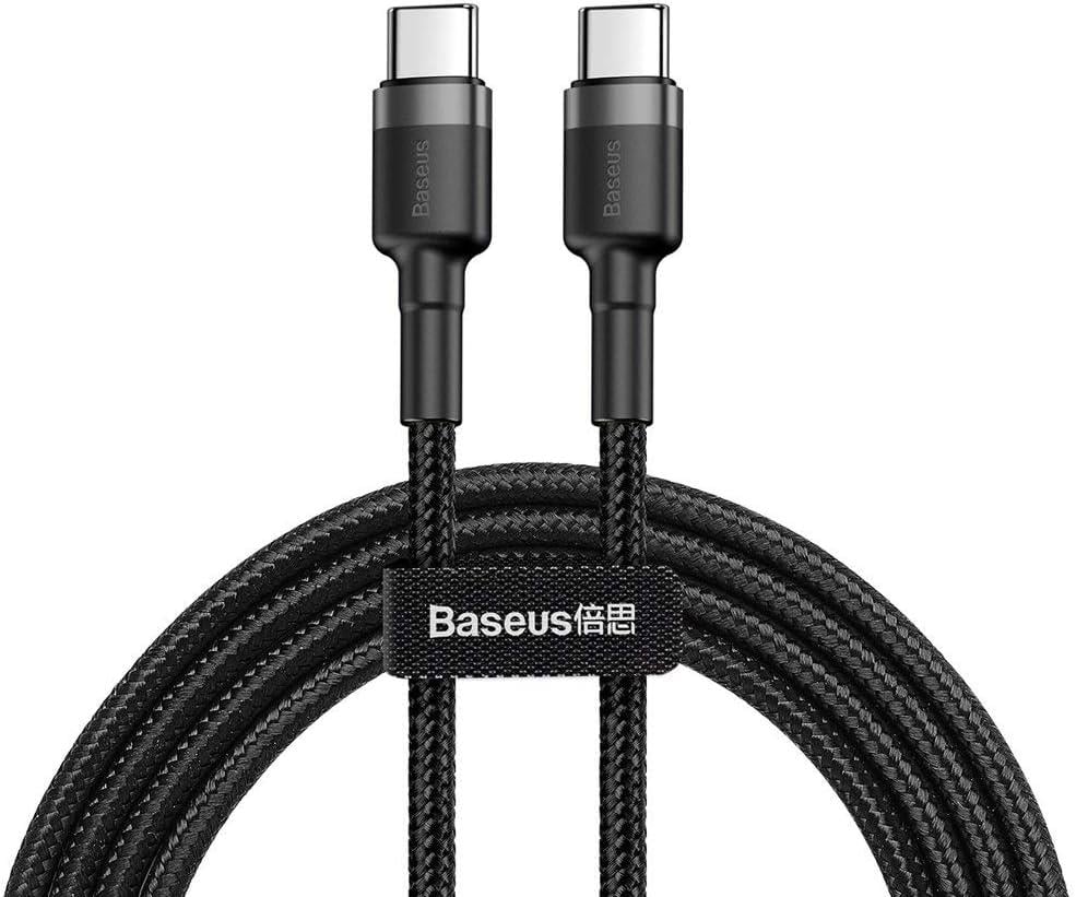 Baseus Cafule Type-C PD2.0 60W Flash Şarj Data Kablosu (20V 3A) 2m Gri+Siyah CATKLF-HG1