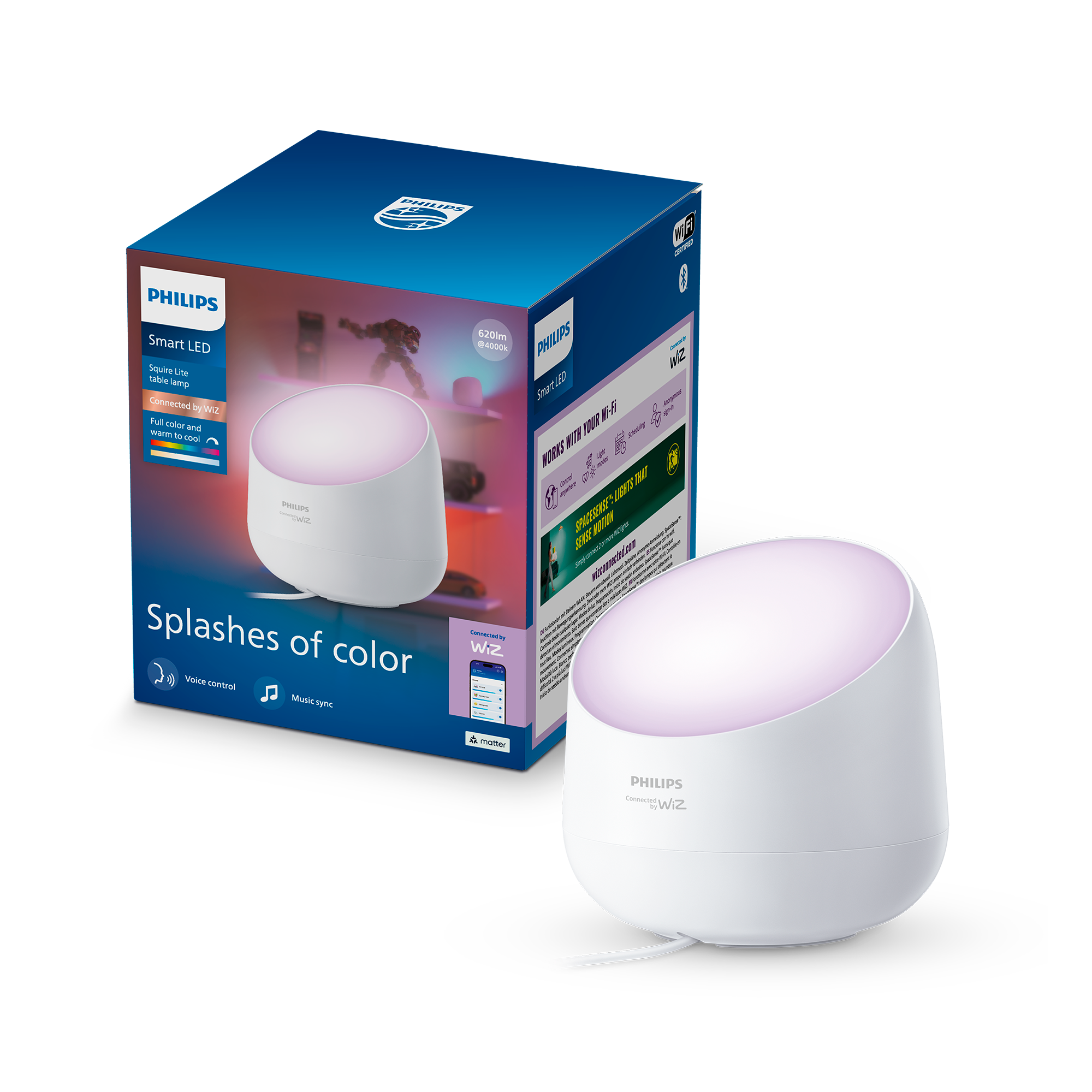 Philips Smart Lighting Squire Lite Akıllı Masa Lambası - Beyaz - Google Home, Alexa, HomeKit ve Matter uyumlu