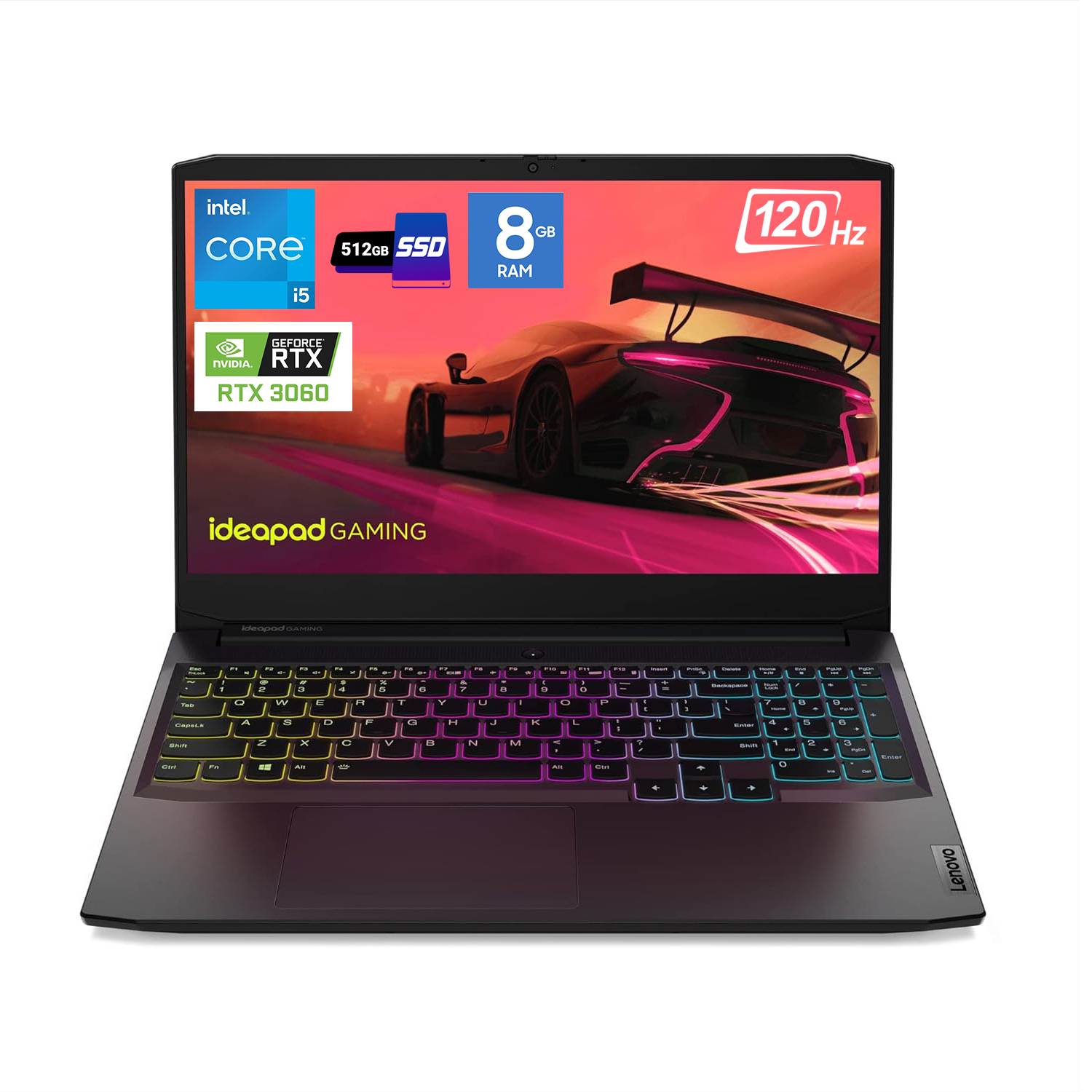 Lenovo IdeaPad Gaming 3 15IAH7 İntel i5-12450H/8GB/512SSD/RTX™ 3060 6GB 15.6 FHD 120Hz Freedos Oyuncu Bilgisayarı 82S9016PTX