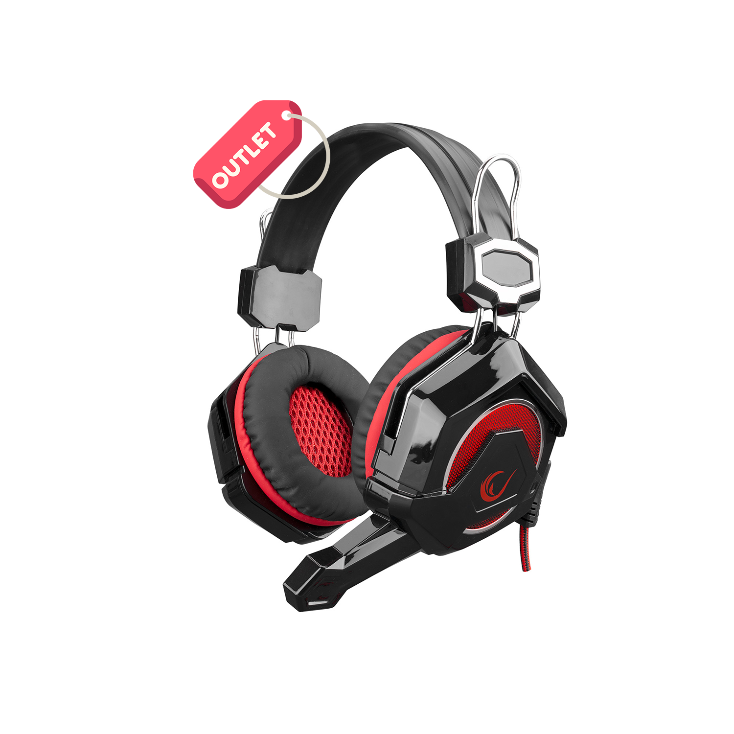 OUTLET Rampage SN-R71 BUCKS PLUS Siyah/kırmızı USB 7.1 Surround Ledli Oyuncu Gaming Mikrofonlu Kulaklık