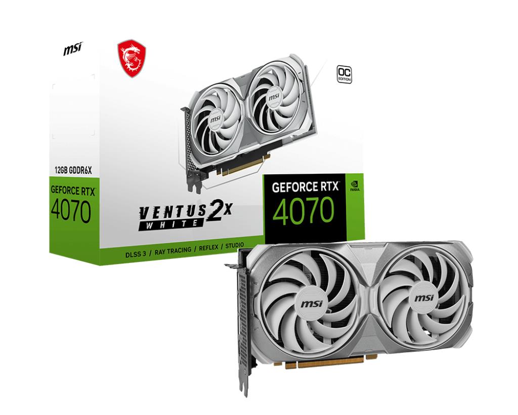 MSI VGA GEFORCE RTX 4070 VENTUS 2X WHITE 12G OC RTX4070 12GB GDDR6X 192B DX12 PCIE 4.0 X16 (3XDP 1XHDMI)