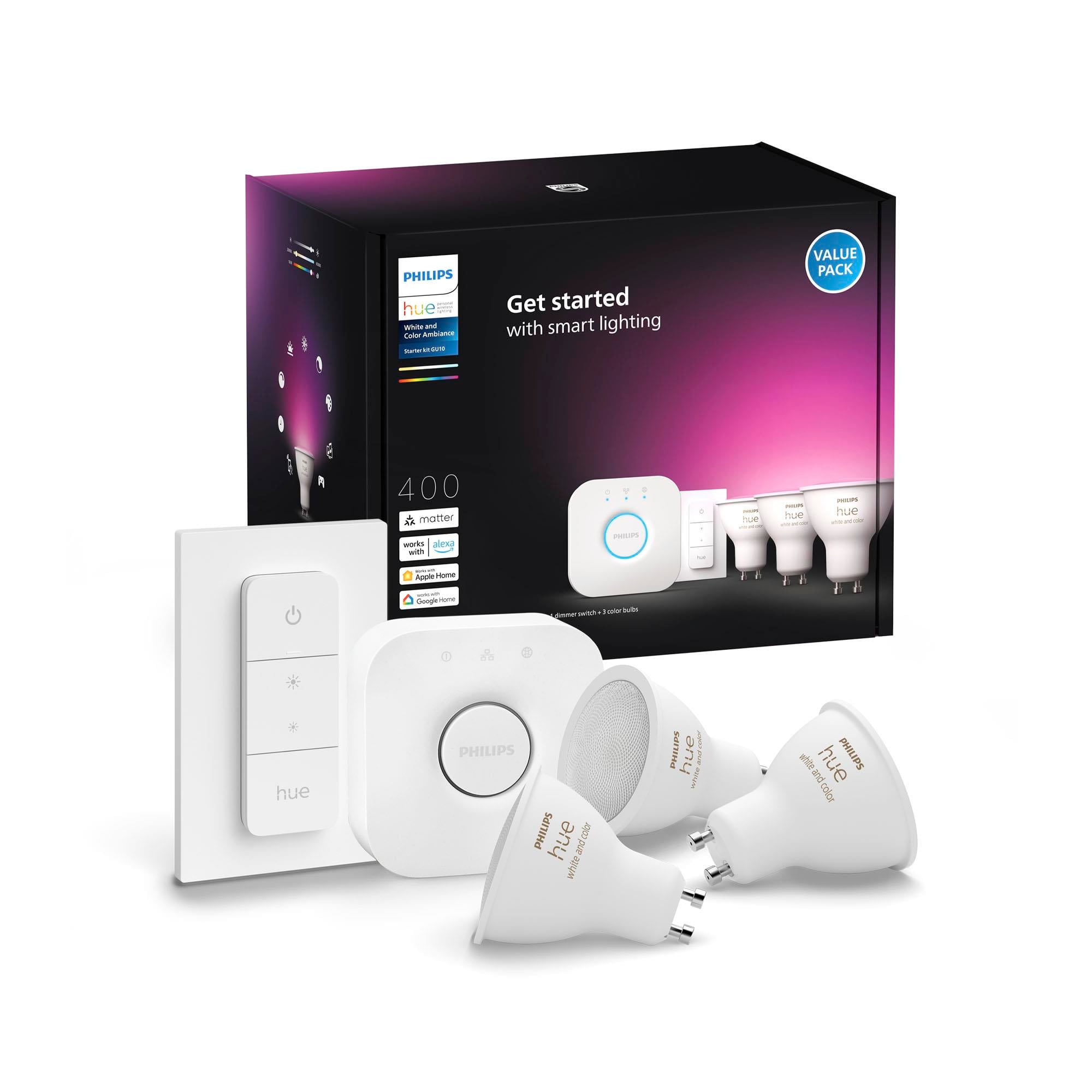 Philips HueWCA 4.2W GU10 Renkli Spot Akıllı Ampul 3'lü Başlangıç Seti (Kumandalı)