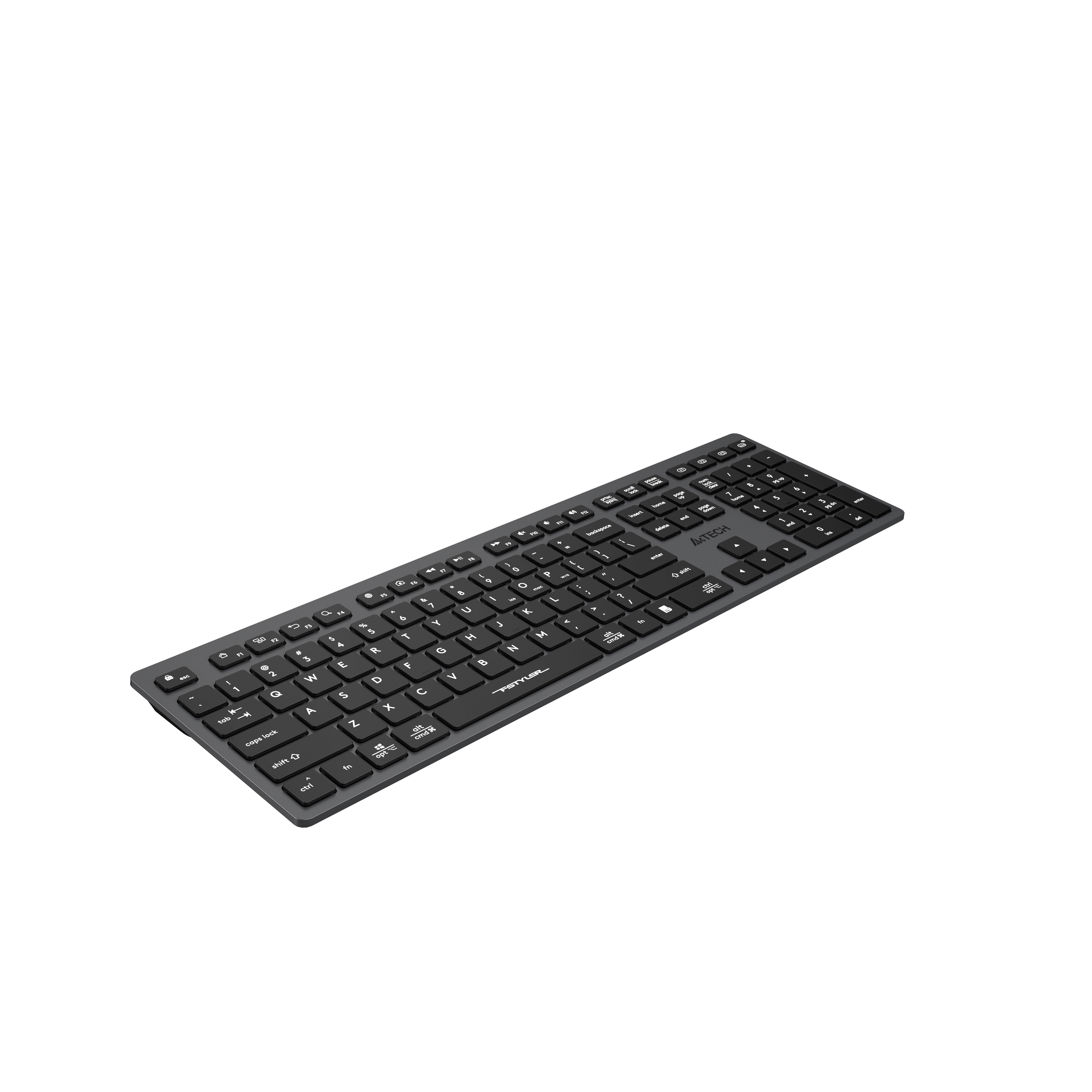 A4-Tech FBX50C Şarj Edilebilir Bluetooth Q Kablosuz Klavye - Siyah