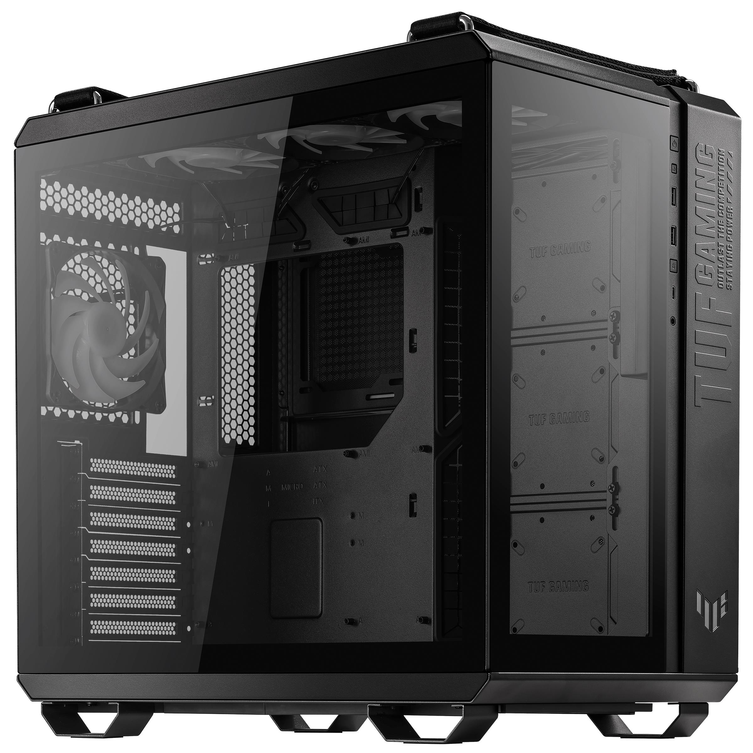 ASUS TUF GAMING GT502 PANAROMİK TEMPERLİ CAM USB TYPE-C ATX / MICRO-ATX / MINI-ITX FANLI KASA