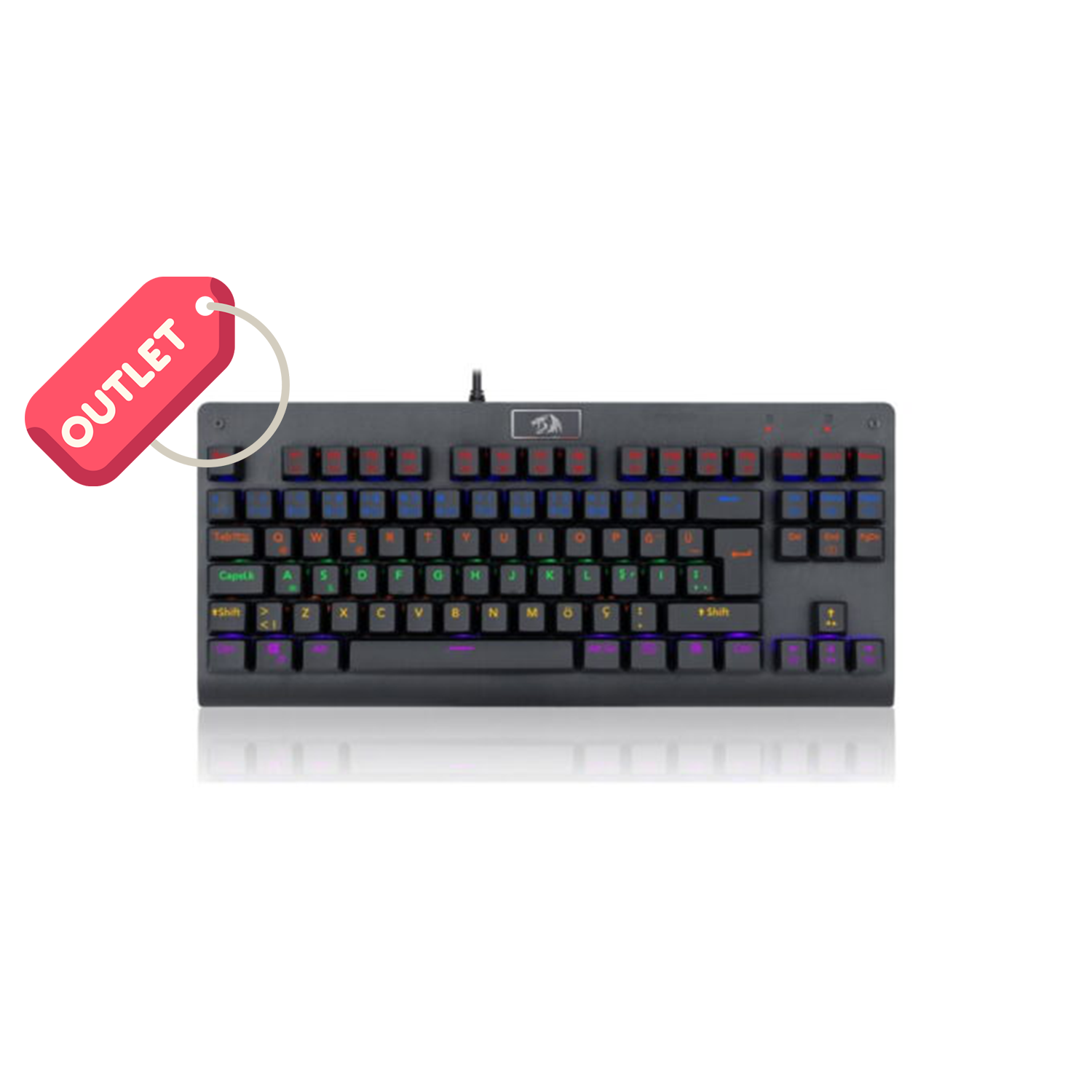 OUTLET Redragon K568R Dark Avenger Blue Switch Mekanik RGB (Rainbow) Türkçe Q Gaming Klavye