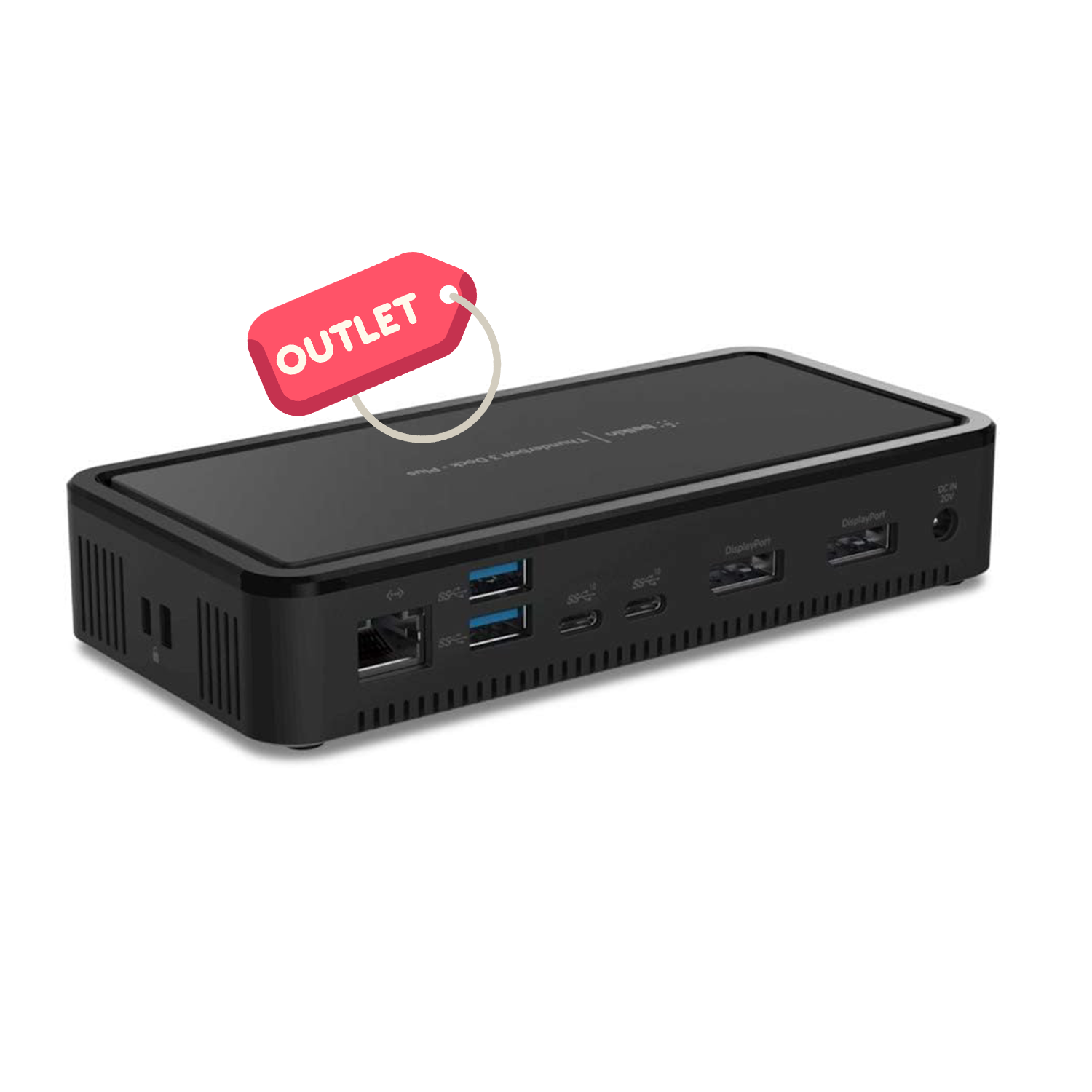 OUTLET Belkin Thunderbolt 3 Dock Plus F4U109VF Laptop Docking Station