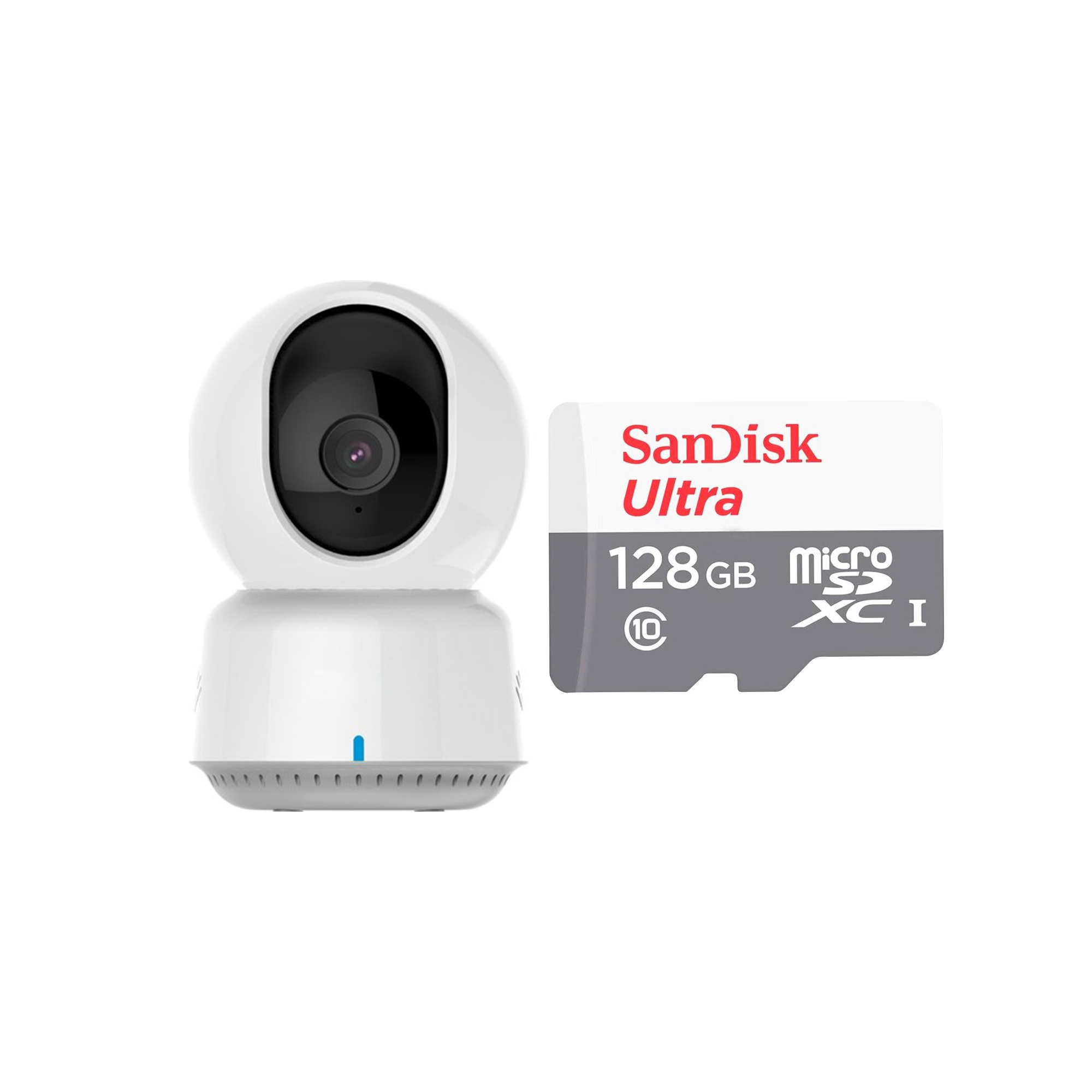 Aqara E1 Kablosuz İç Mekan Wi-Fi IP 2K Kamera  (Apple Home - Amazon Alexa - Google Home Destekli) + Sandisk Ultra 128GB 100mb/s