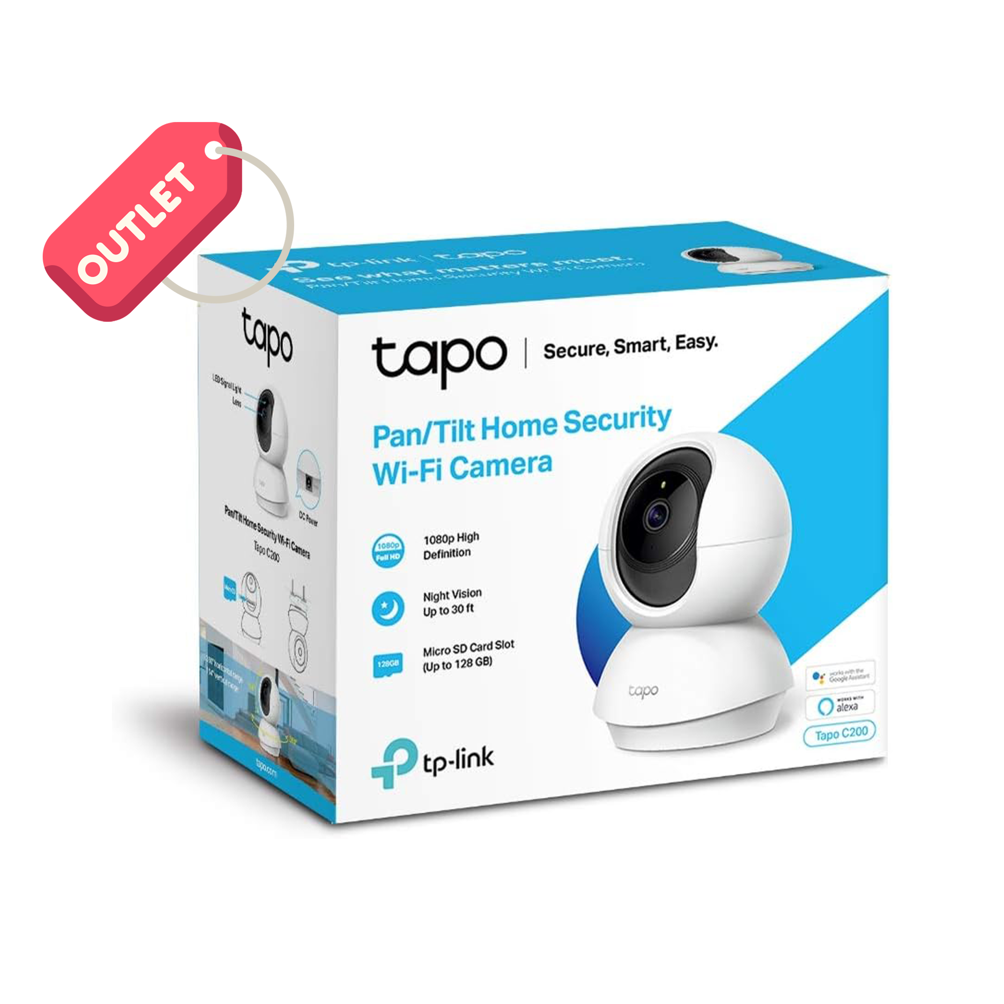 OUTLET TP-Link Tapo C200, 1080P Full HD İç Mekan Wi-Fi Güvenlik Kamerası