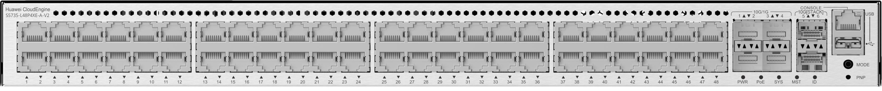 10/100/1000Base-T 48 port 4 x 10 GE SFP+ port 2 x 12GE stack port switch