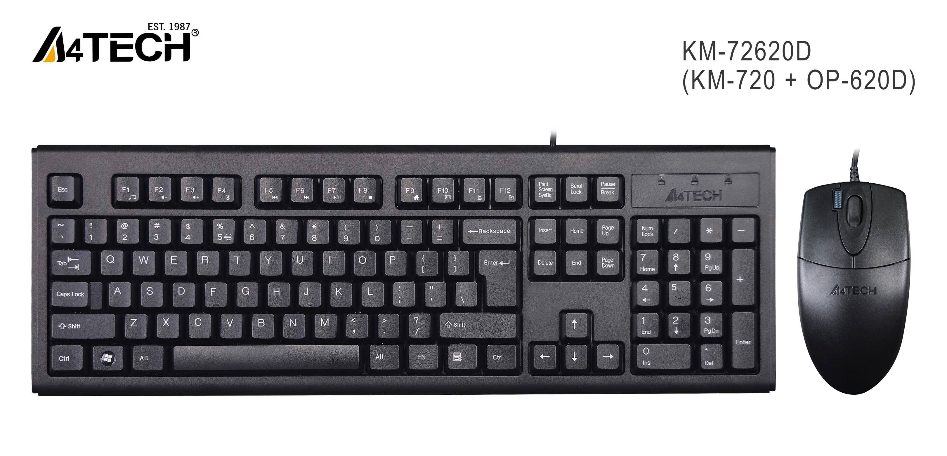 A4 Tech Km-72620D Siyah Q Tr Usb Fn Multimedya Kablolu Set