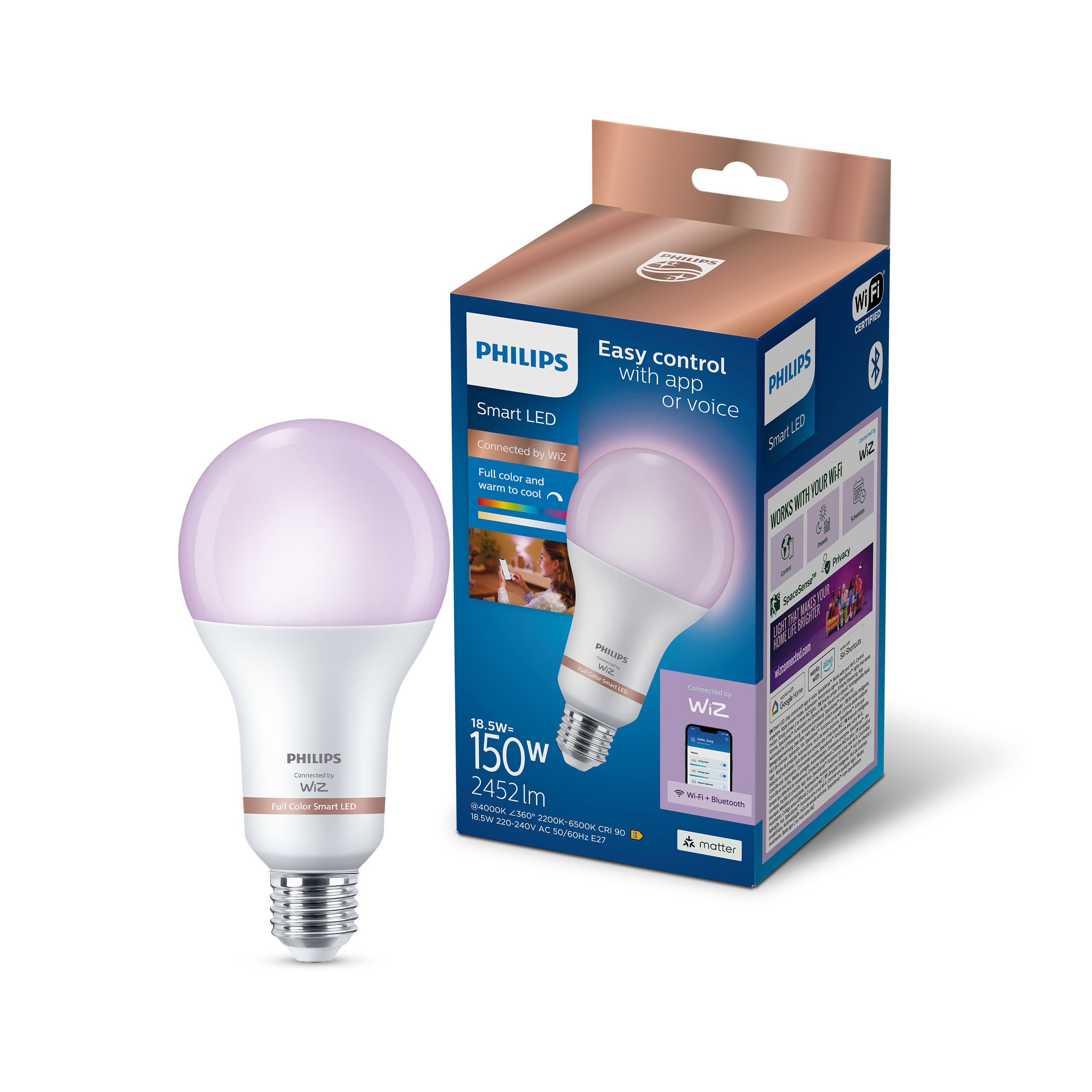 Philips Smart Lighting LED Ampul A80 E27 150W Eşdeğer RGB - Google Home, Alexa, HomeKit ve Matter uyumlu
