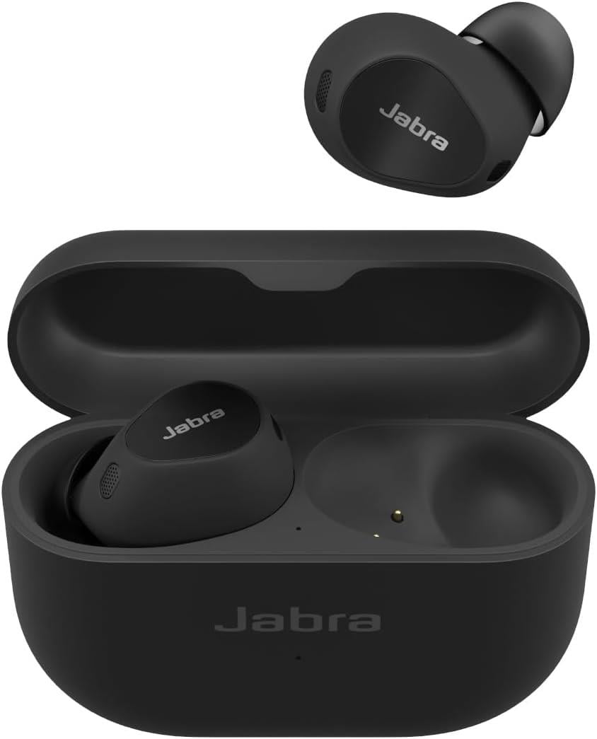 Jabra Elite 10 Kablosuz Kulaklık - Dolby Atmos Çevresel Ses Özelliğiyle Geliştirilmiş Aktif Gürültü Önleyici Kulaklıklar -Multipoint Bluetooth, Kablosuz Şarj - Parlak Siyah