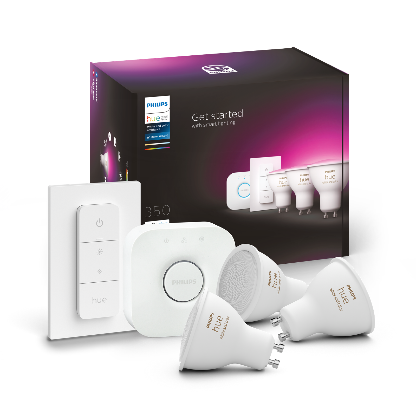 Philips 4.3w Renkli Akıllı Bşl. Seti 3lü Kumandalı Gu10 Bt. - 929001953113