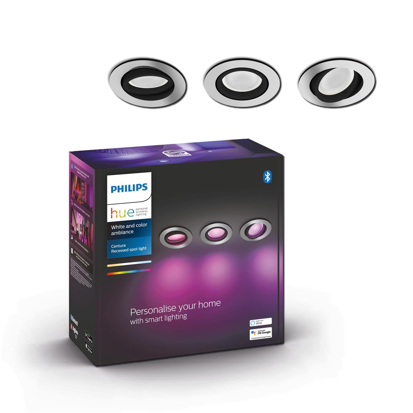 Philips Hue Centura Akıllı Gömme Spot 3x4.2W (Alüminyum) v2