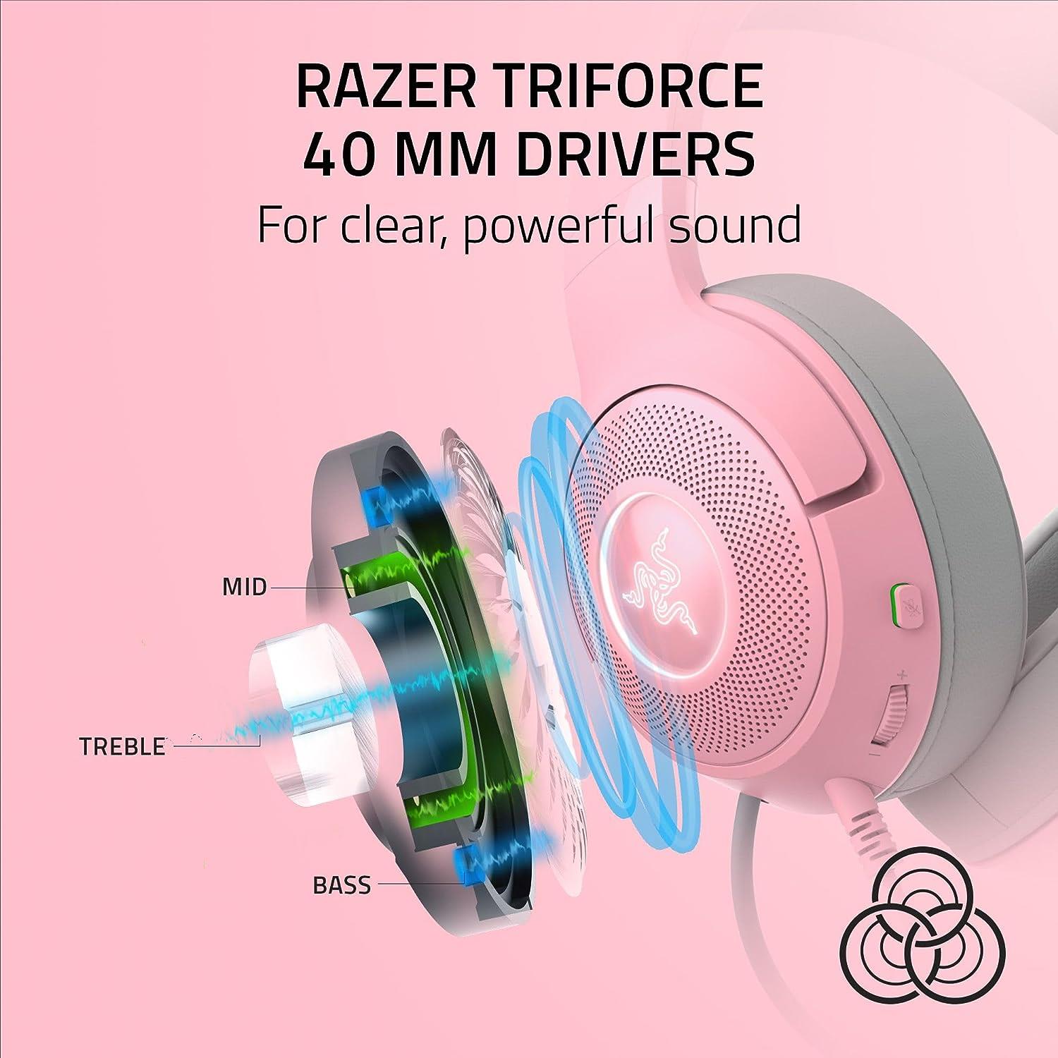Razer Kraken Kitty V2 – Kablolu RGB (Reaktif Akış Aydınlatması, Razer  HyperClear Mikro, TriForce 40 mm Sürücü, 7.1 Surround Ses) Kulaklık -  Nethouse