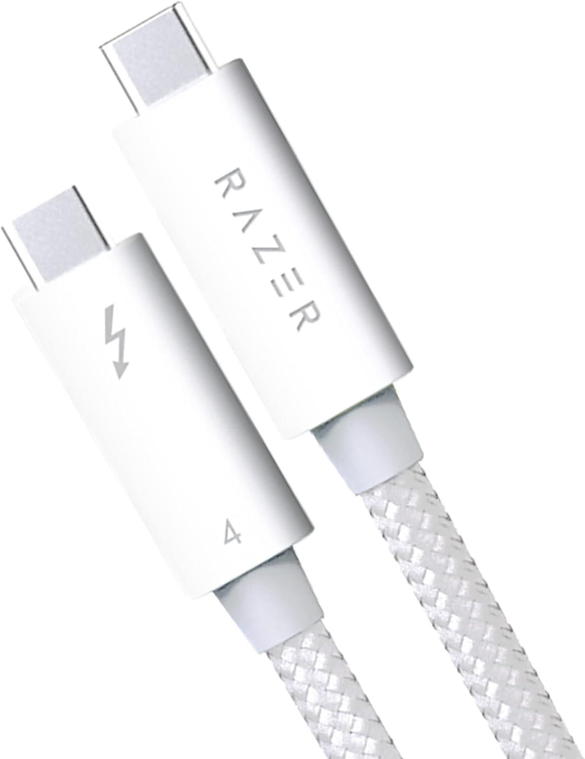 Razer Thunderbolt 4 Kablo -  (40 Gb/s, 8K ,100W Şarj, Thunderbolt 3 ile geriye dönük uyumlu) Beyaz | 0.8M