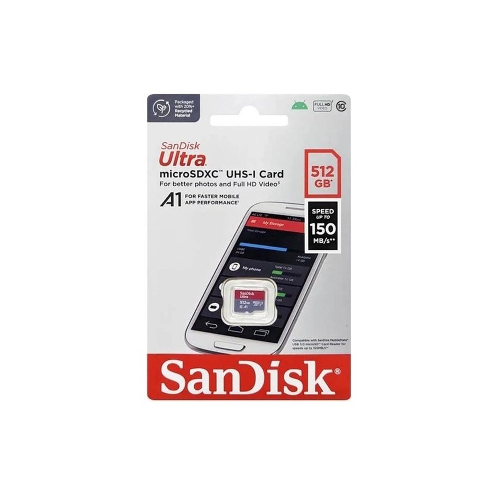SanDisk Ultra 512gb 150mb/s Microsdxc Uhs-ı Hafıza Kartı Sdsquac