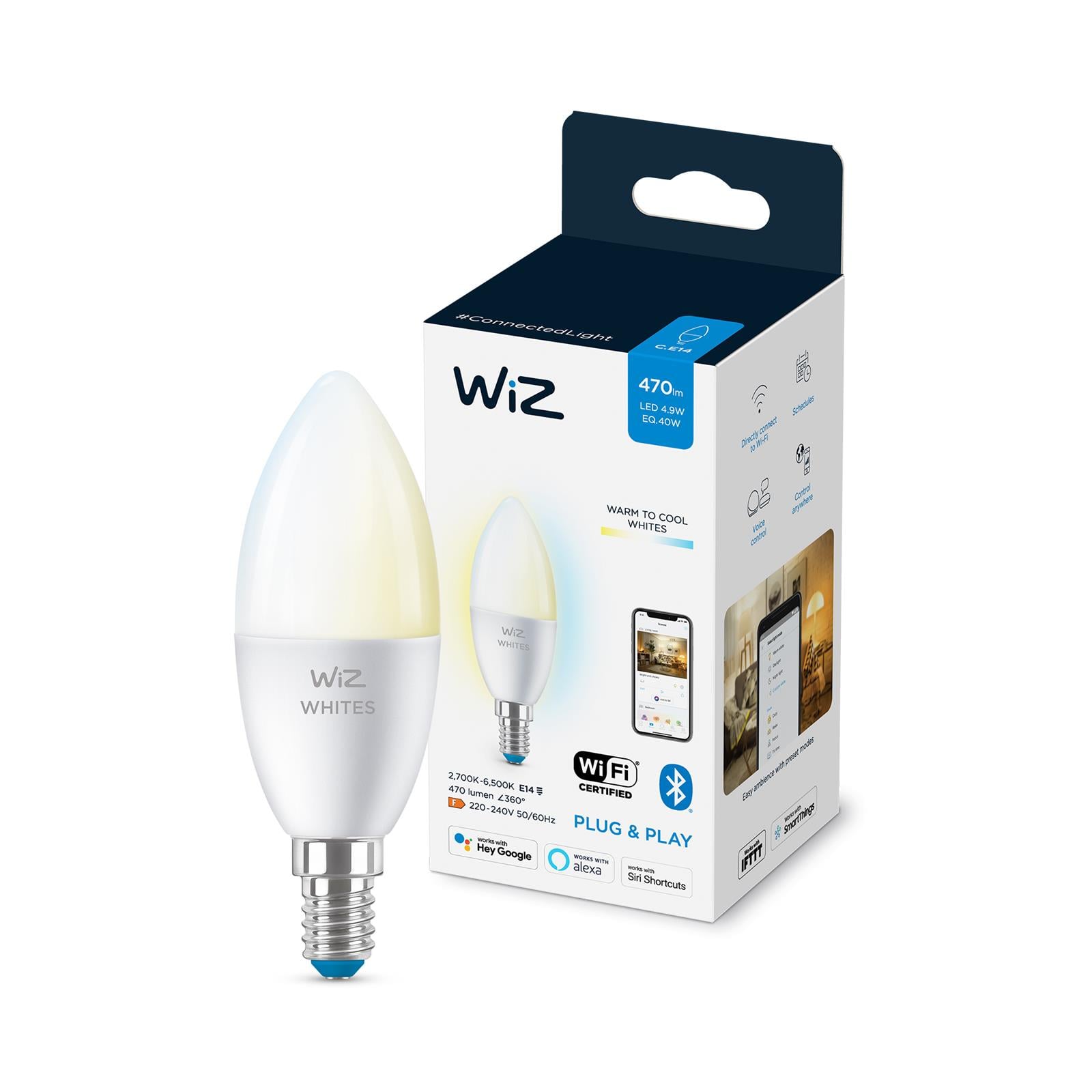 WIZ Wi-fi Ble 40w C37 E14 927-65 Tw 1pf/6 9290024487