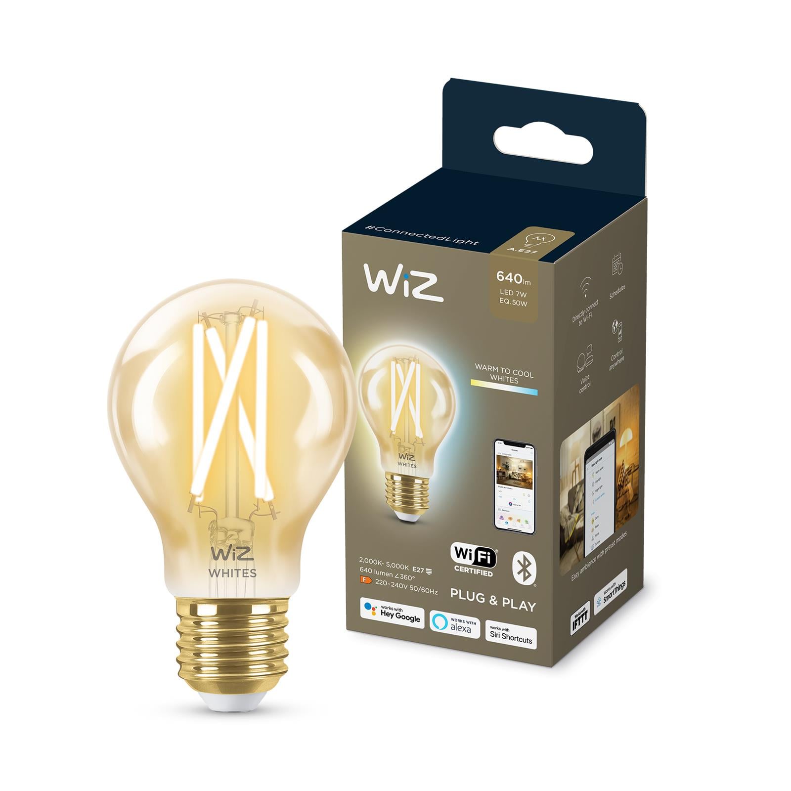 WIZ Wi-fi Filam. Amber Cam Beyaz Amb. 6,7-60w A60 E27 Akl. Ampul - 929003017401