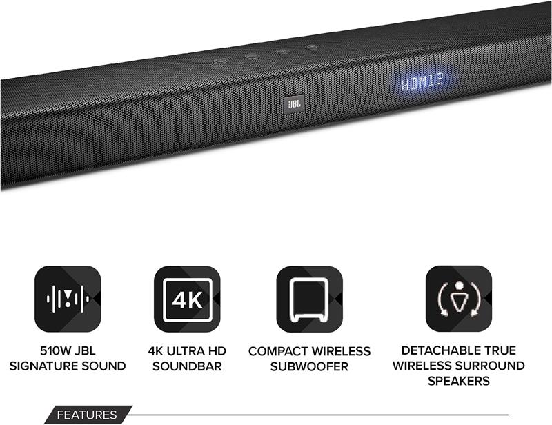 JBL Bar 5.1 4K Ultra HD Soundbar (JBLBAR51BLKEP) - Nethouse